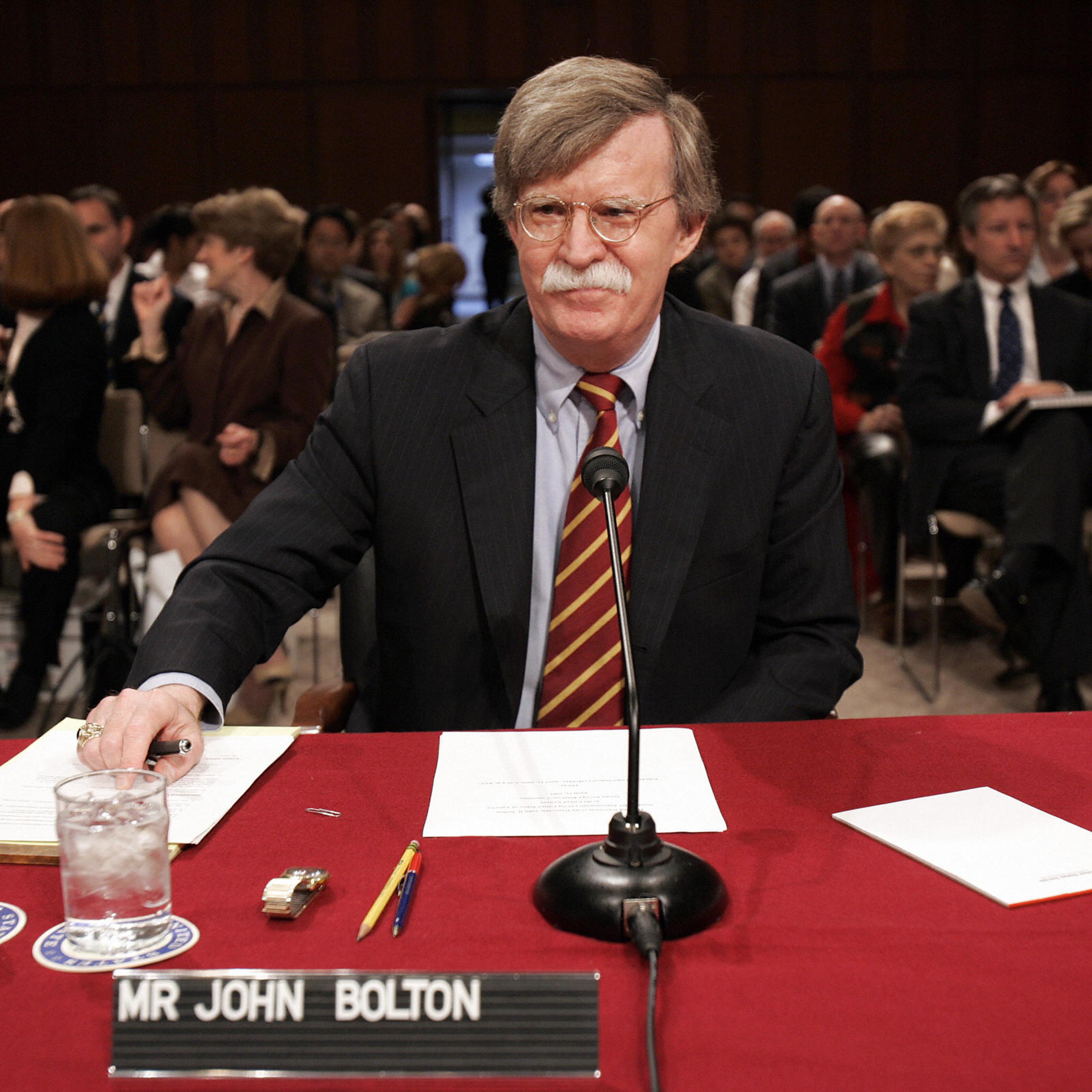 John Bolton before a confirmation hearing for nomination as U.S. ambassador to the United Nations