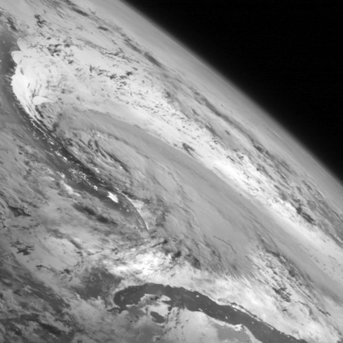 Weather system Arthur travels up the east coast of the United States in the Atlantic Ocean seen from the GOES-Wast satellite on July 2, 2014.