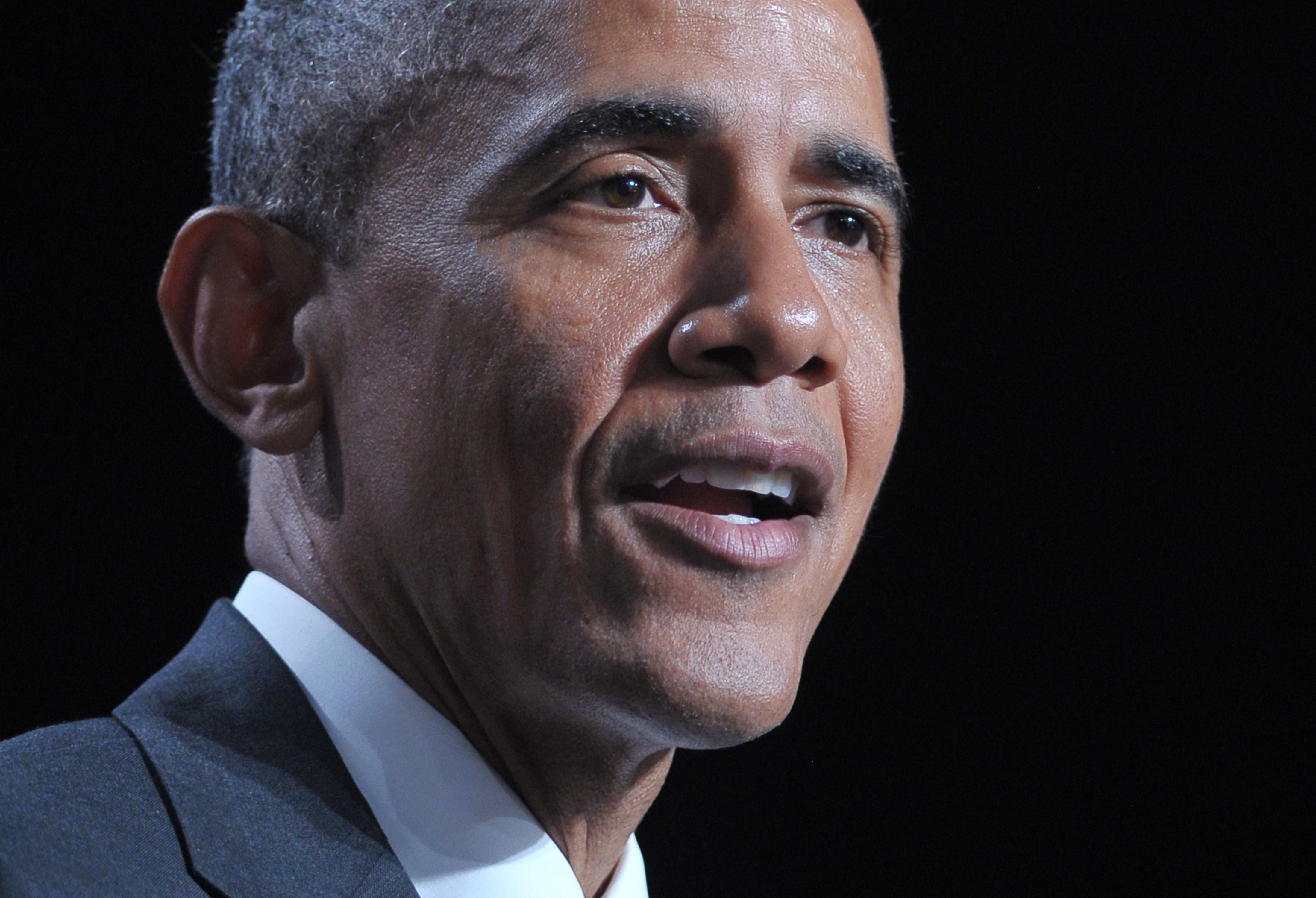 US President Barack Obama address the US Conference of Mayors during their annual meeting in San Francisco on June 19, 2015.