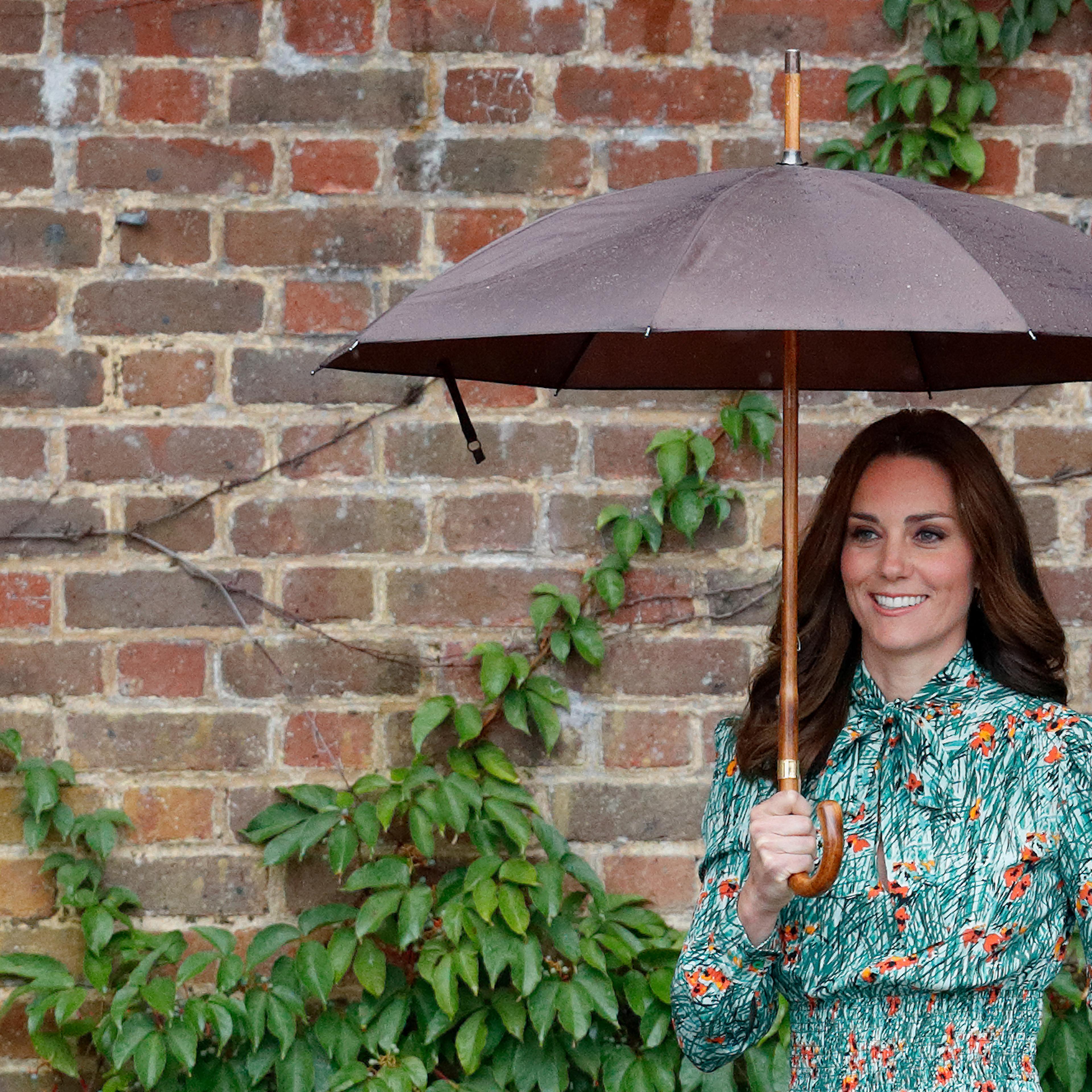 The Duke And Duchess Of Cambridge And Prince Harry Visit The White Garden In Kensington Palace