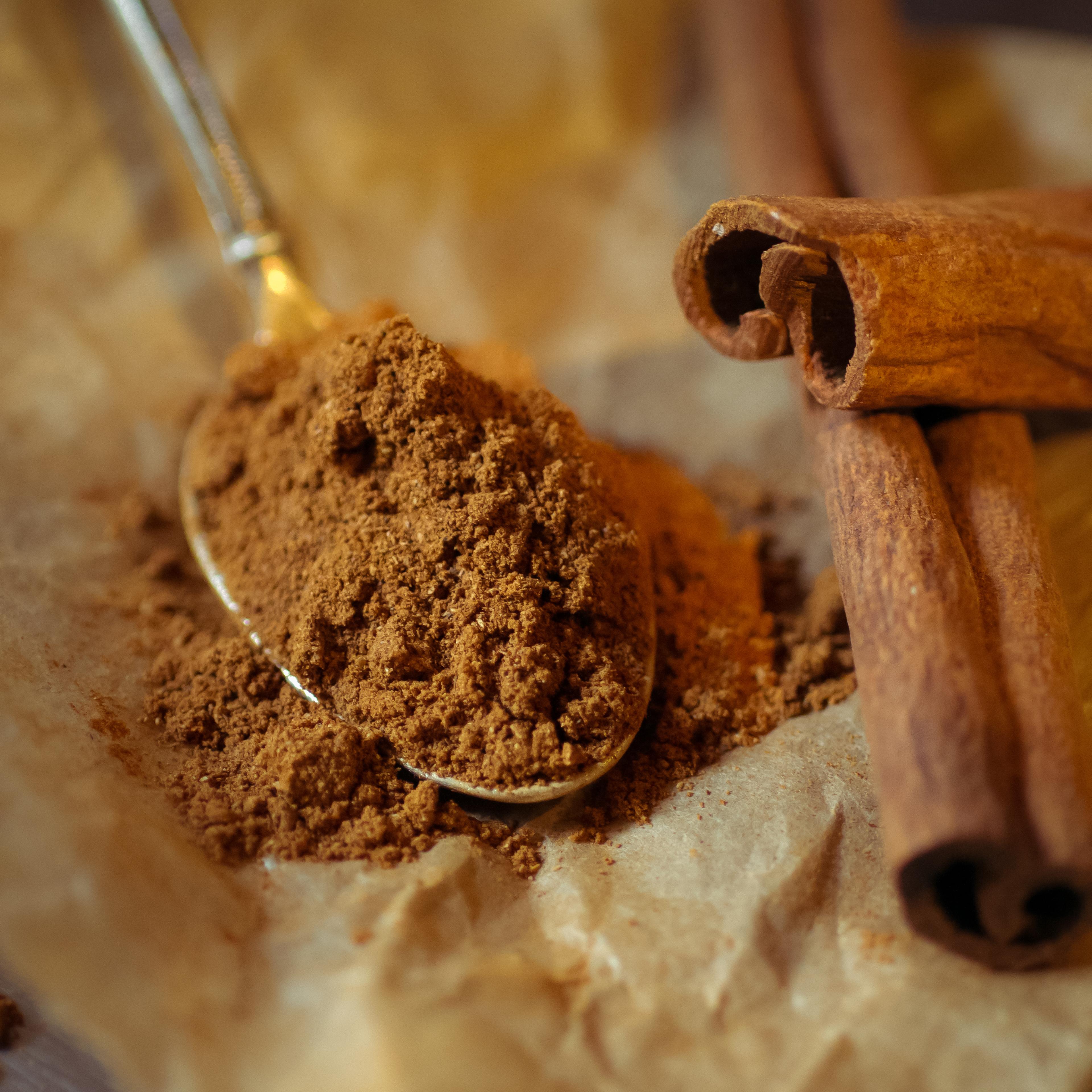 cinnamon on a spoon