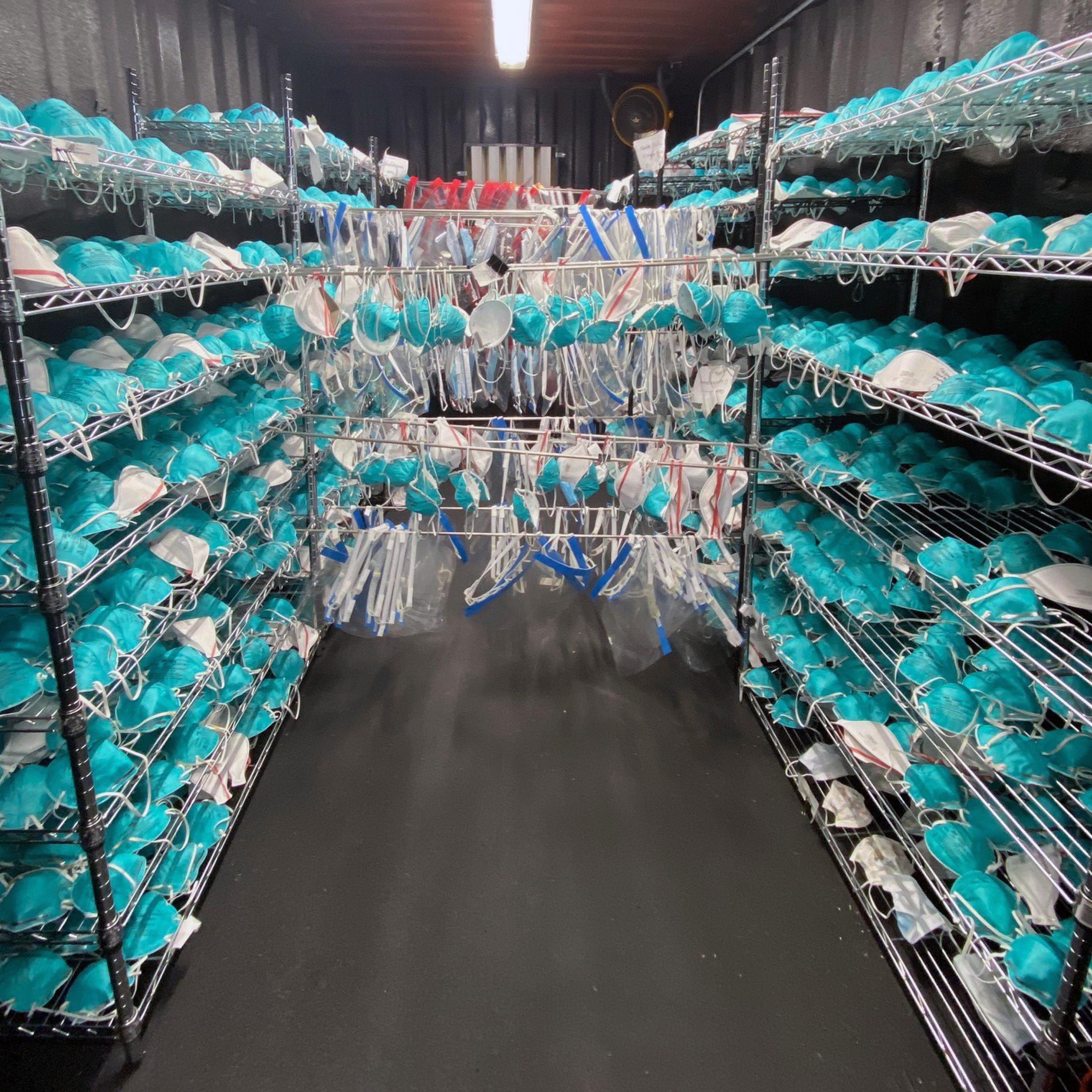 Battelle, a research and development nonprofit, decontaminates used N95 masks