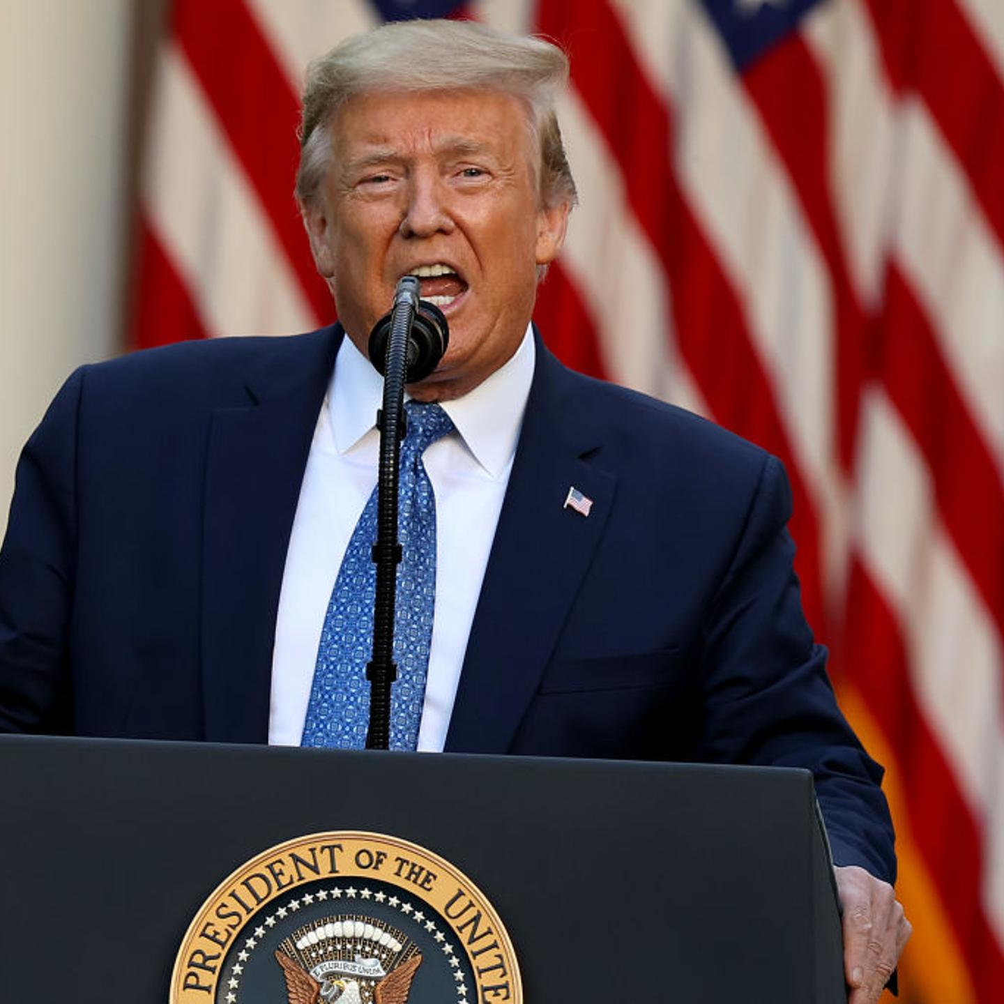 President Trump Holds A Press Briefing At The White House