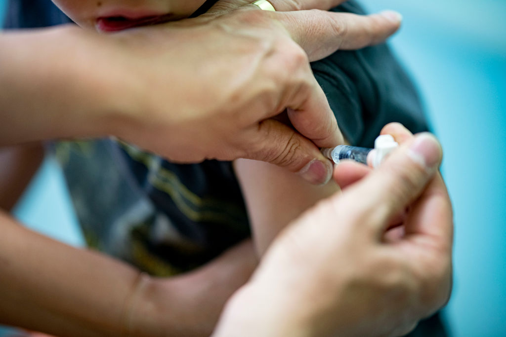 Child Gets DTP Combination Vaccination
