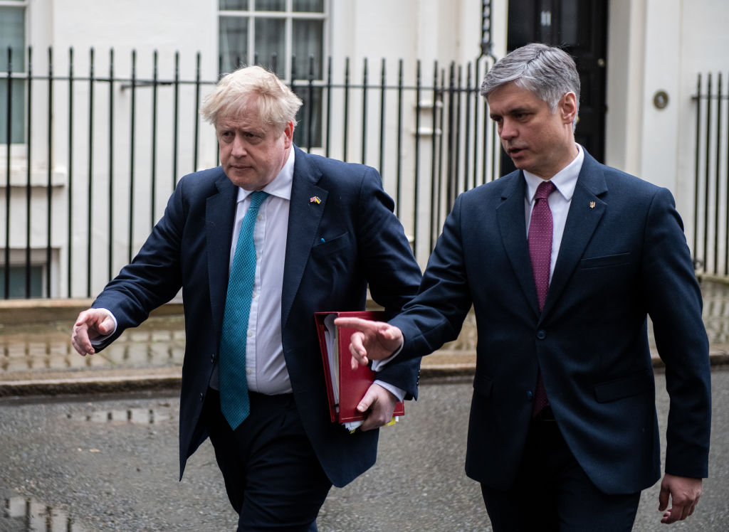 Boris Johnson and Vadym Prystaiko