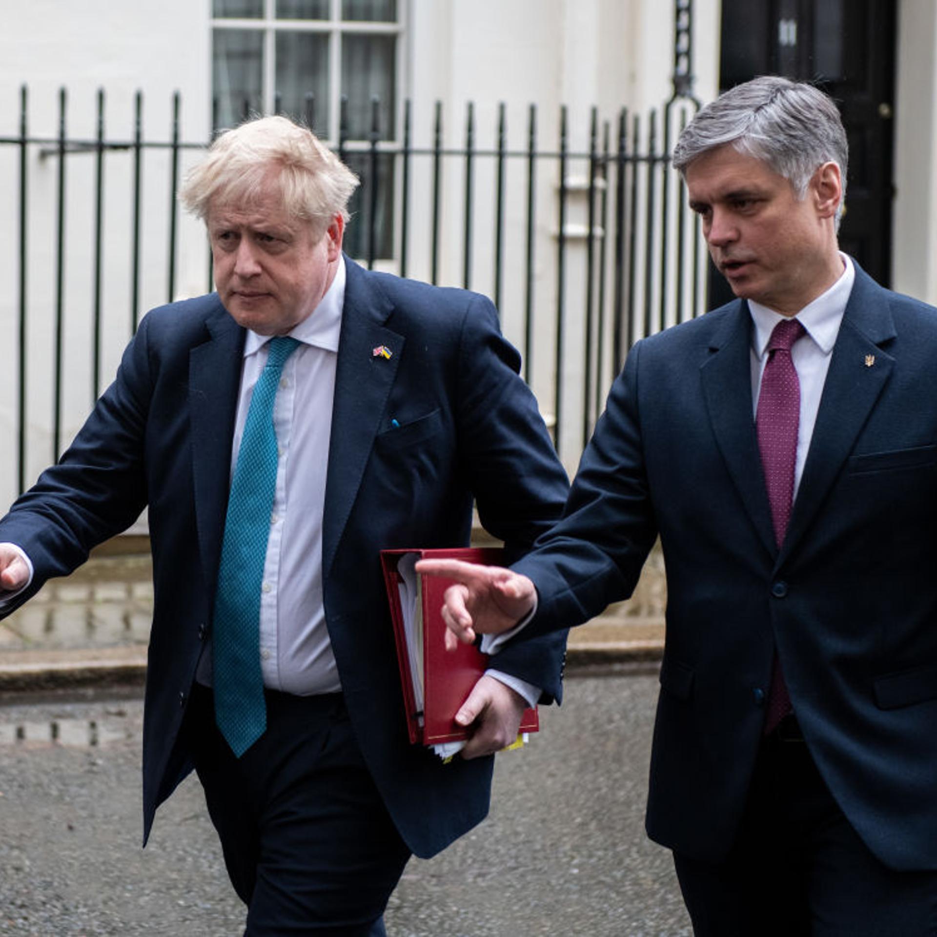 Boris Johnson and Vadym Prystaiko