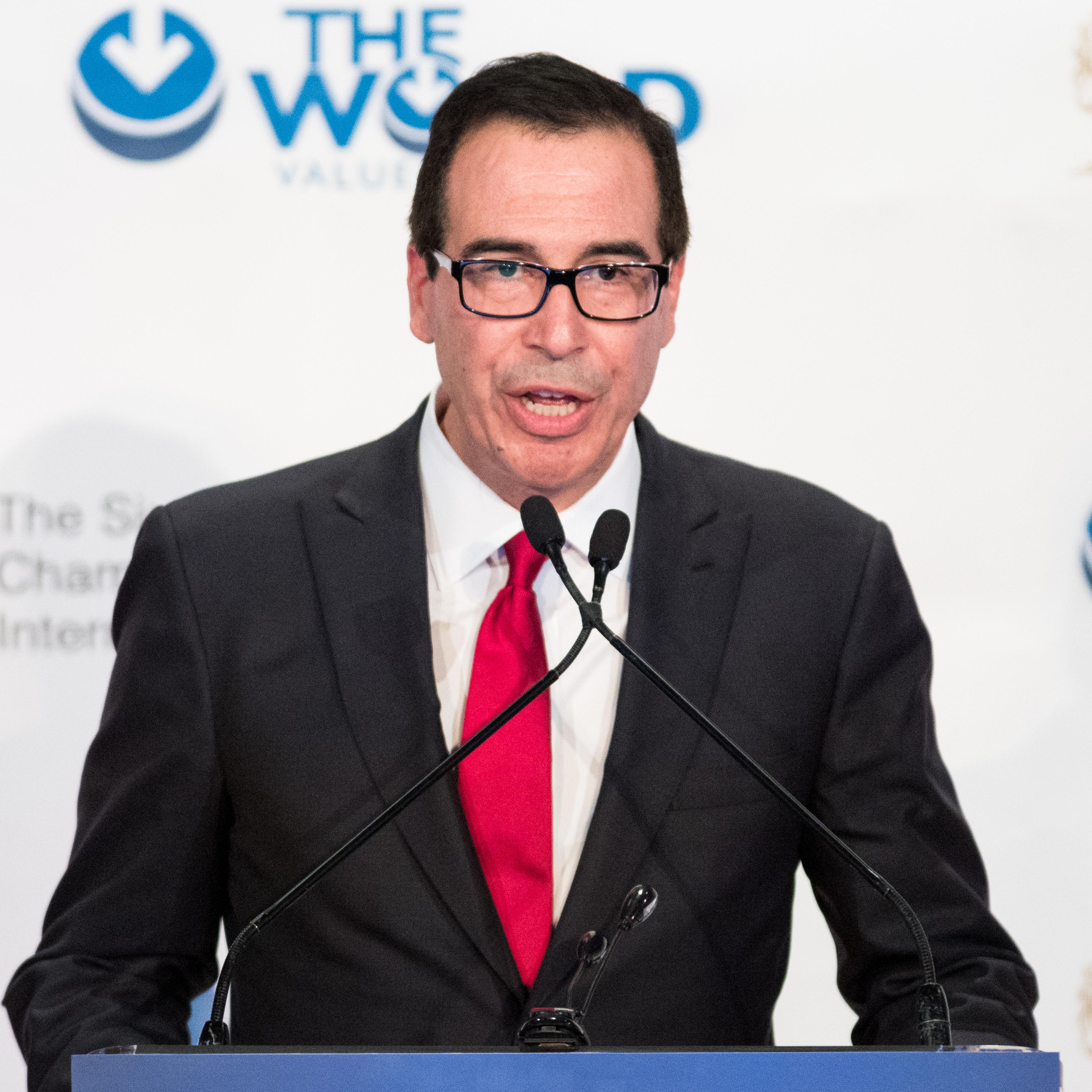 Steven Mnuchin, U.S. Secretary of the Treasury, speaking at