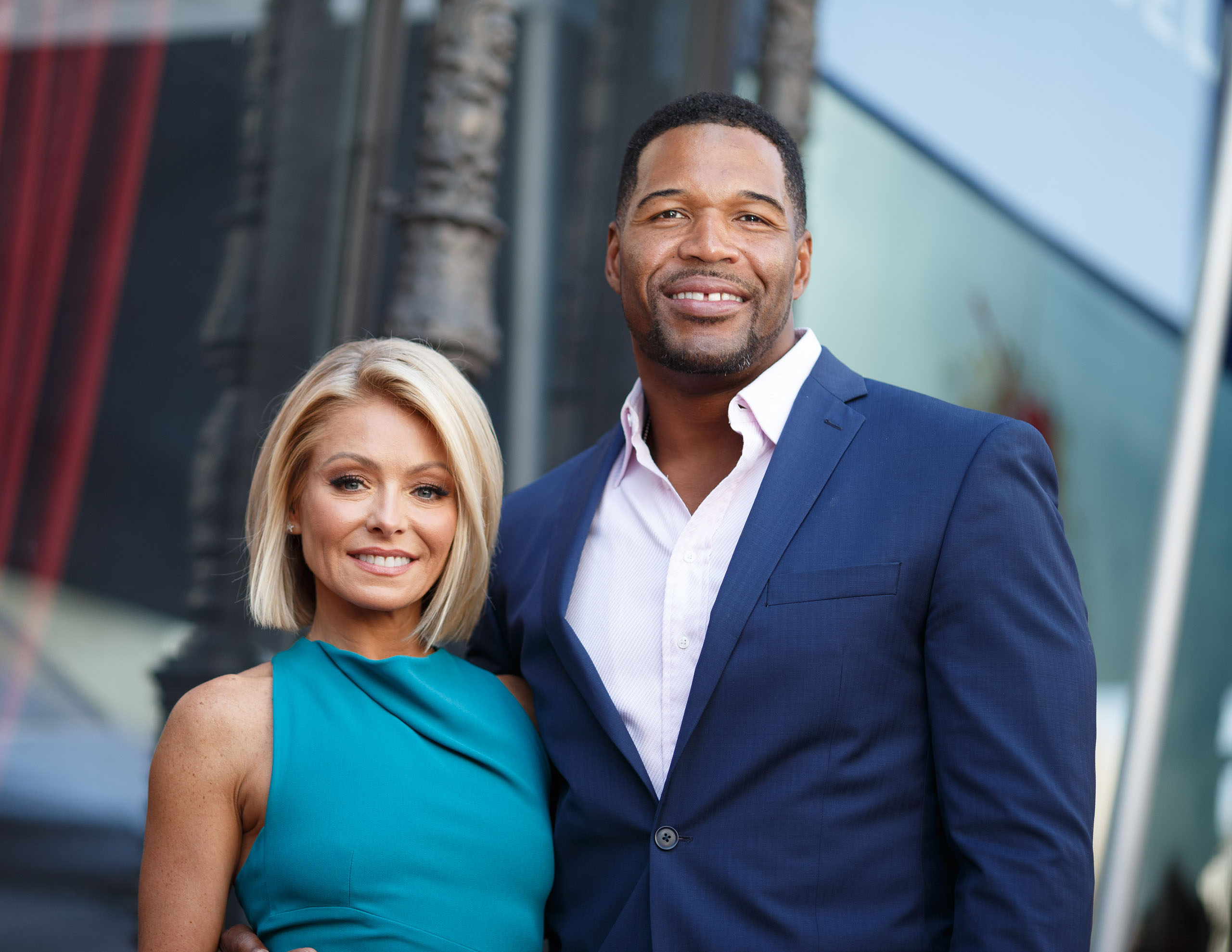 Kelly Ripa and Michael Strahan attend the Hollywood Walk of Fame in Hollywood, Calif. on Oct. 12, 2015.