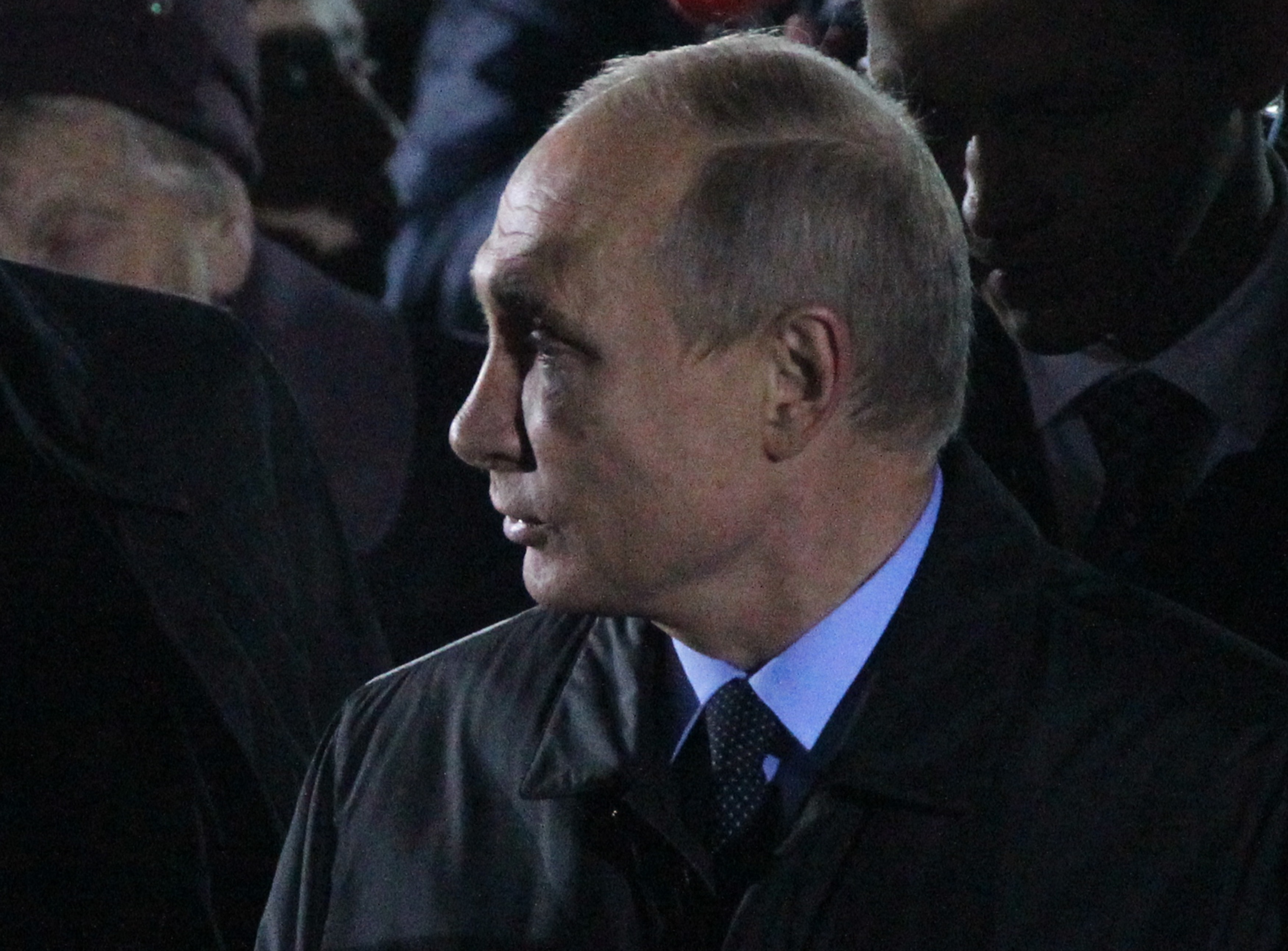 Russian President Vladimir Putin opens a monument to victims of Soviet-era political repressions