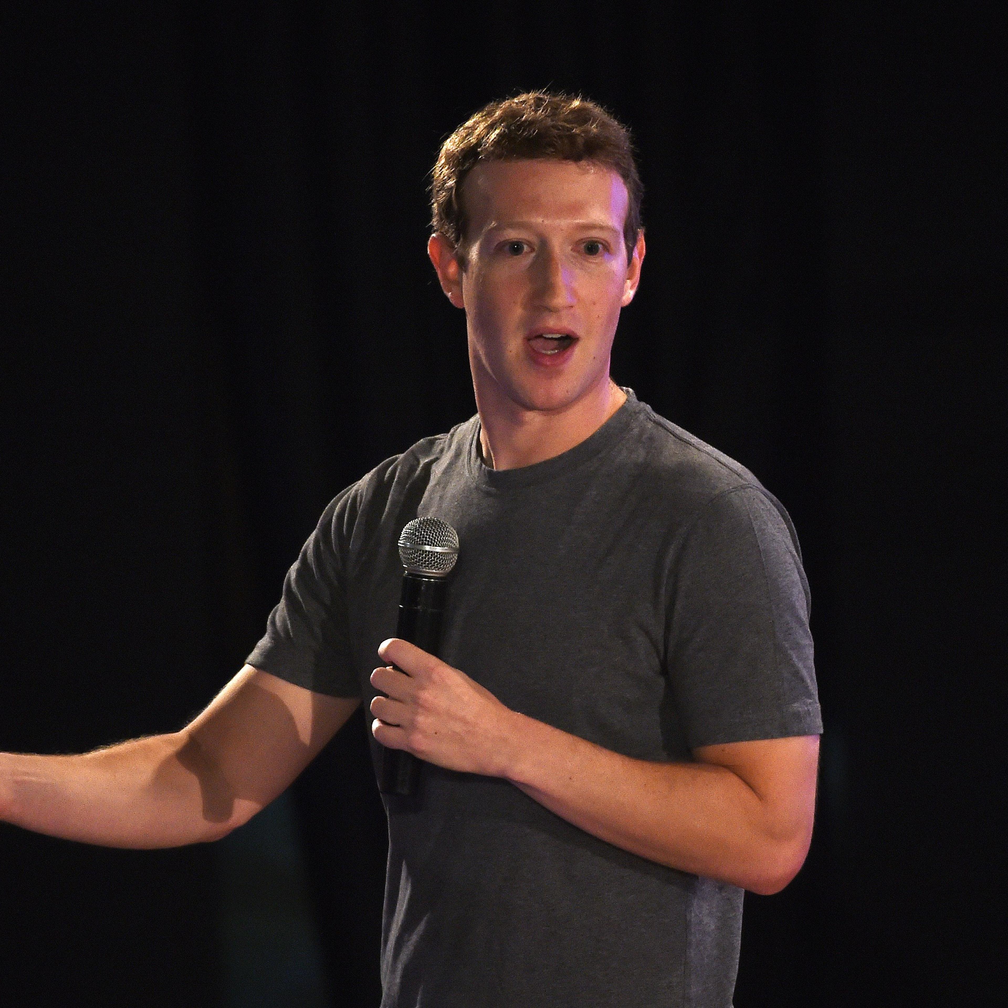 Facebook chief executive and founder Mark Zuckerberg speaks during a 'town-hall' meeting at the Indian Institute of Technology (IIT) in New Delhi on Oct. 28, 2015.