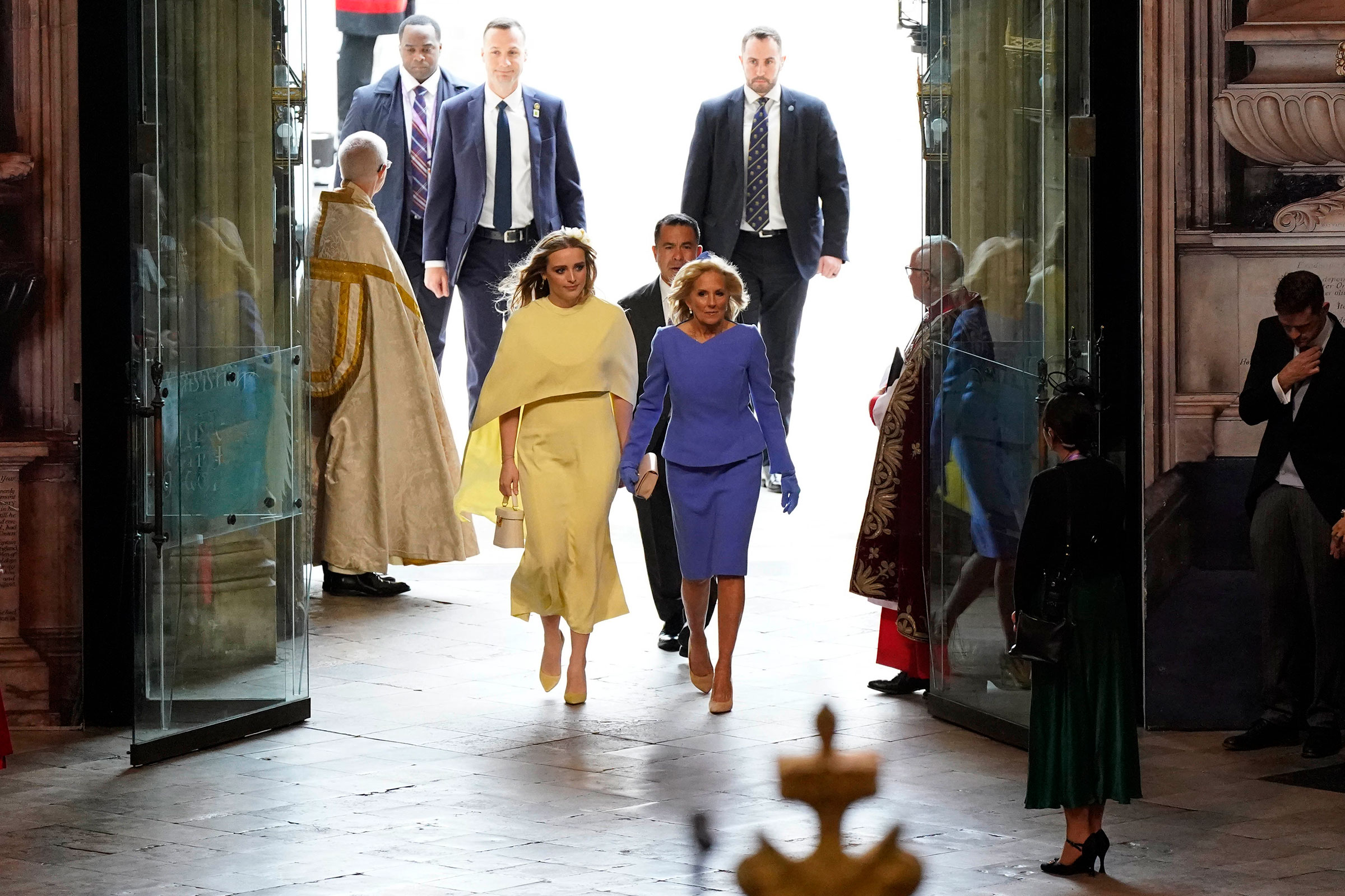 First Lady of the United States, Dr Jill Biden, and her granddaughter Finnegan Biden ahead of the Coronation of King Charles III and Queen Camilla on May 6, 2023 in London, England. 