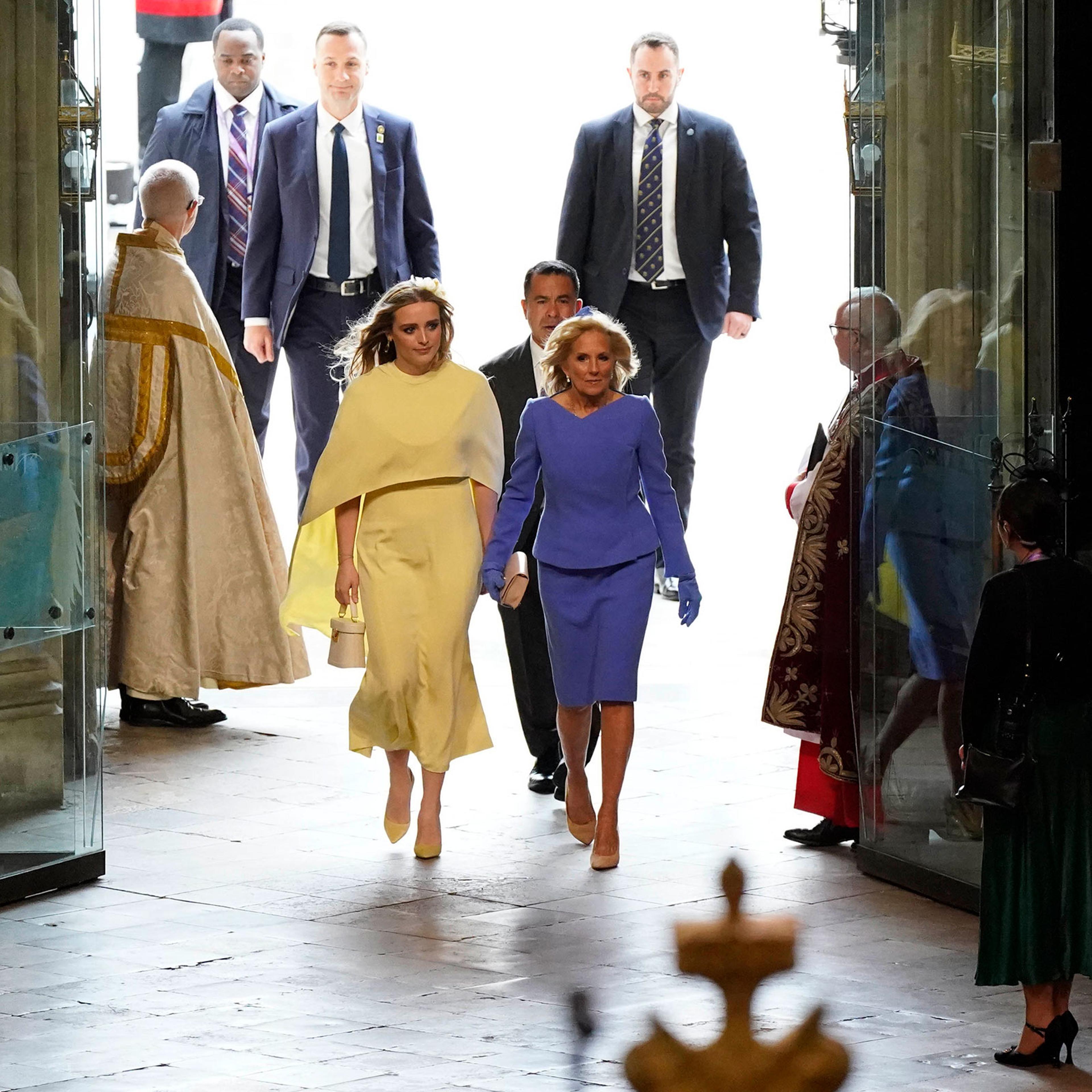 First Lady of the United States, Dr Jill Biden, and her granddaughter Finnegan Biden ahead of the Coronation of King Charles III and Queen Camilla on May 6, 2023 in London, England.