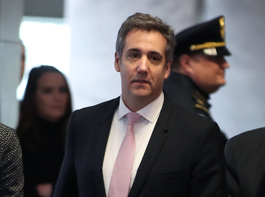 Michael Cohen arrives at the Hart Senate Office Building before testifying to the Senate Intelligence Committee