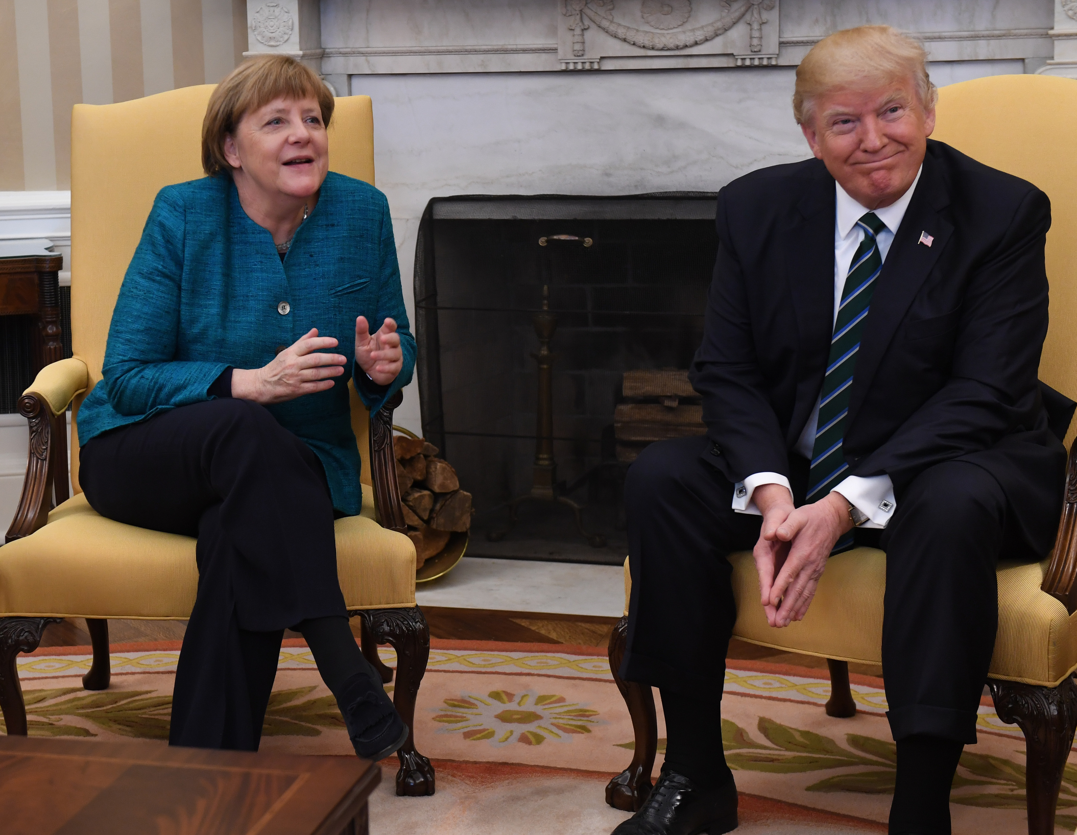 German Chancellor Angela Merkel and President Donald Trump Meet in Washington