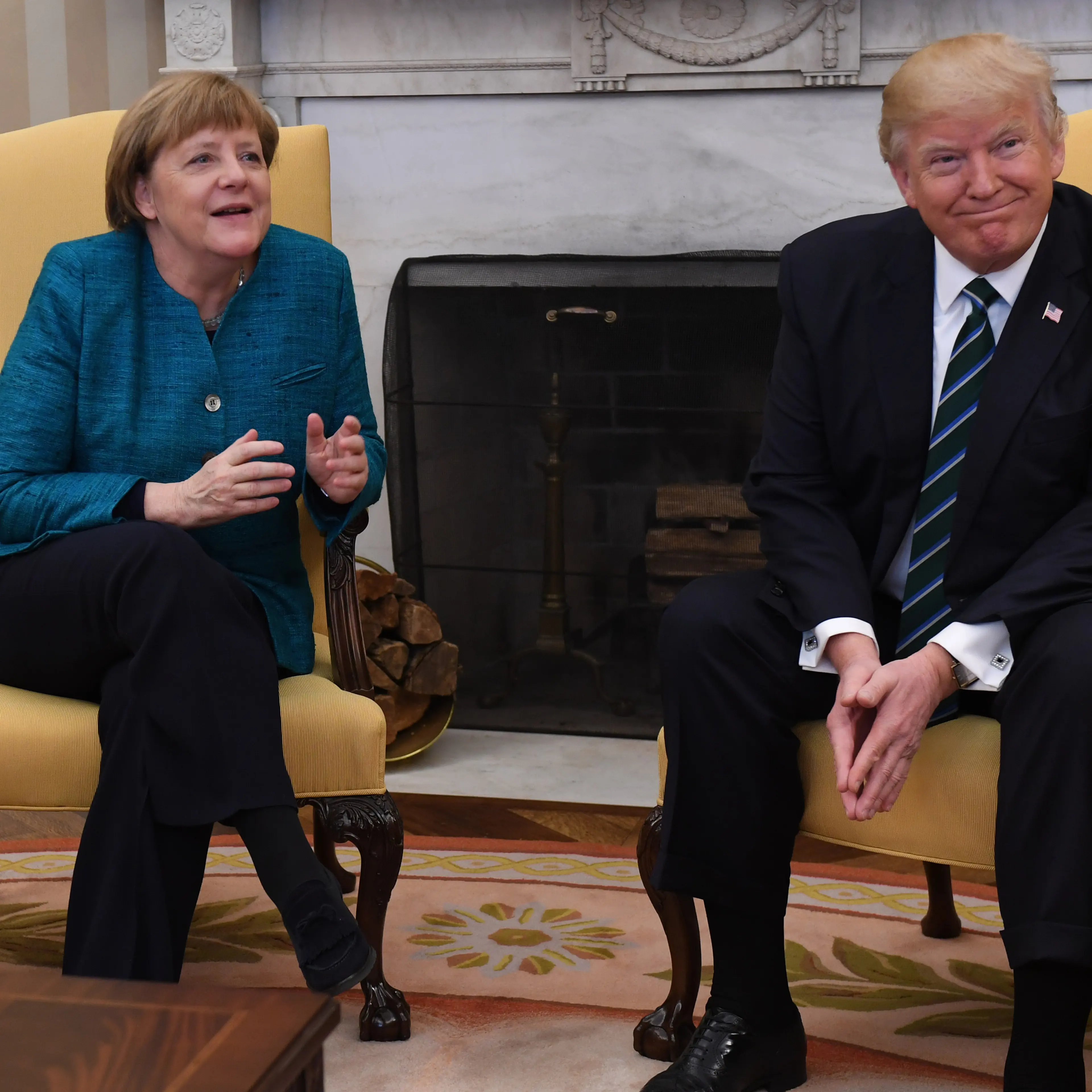 German Chancellor Angela Merkel and President Donald Trump Meet in Washington