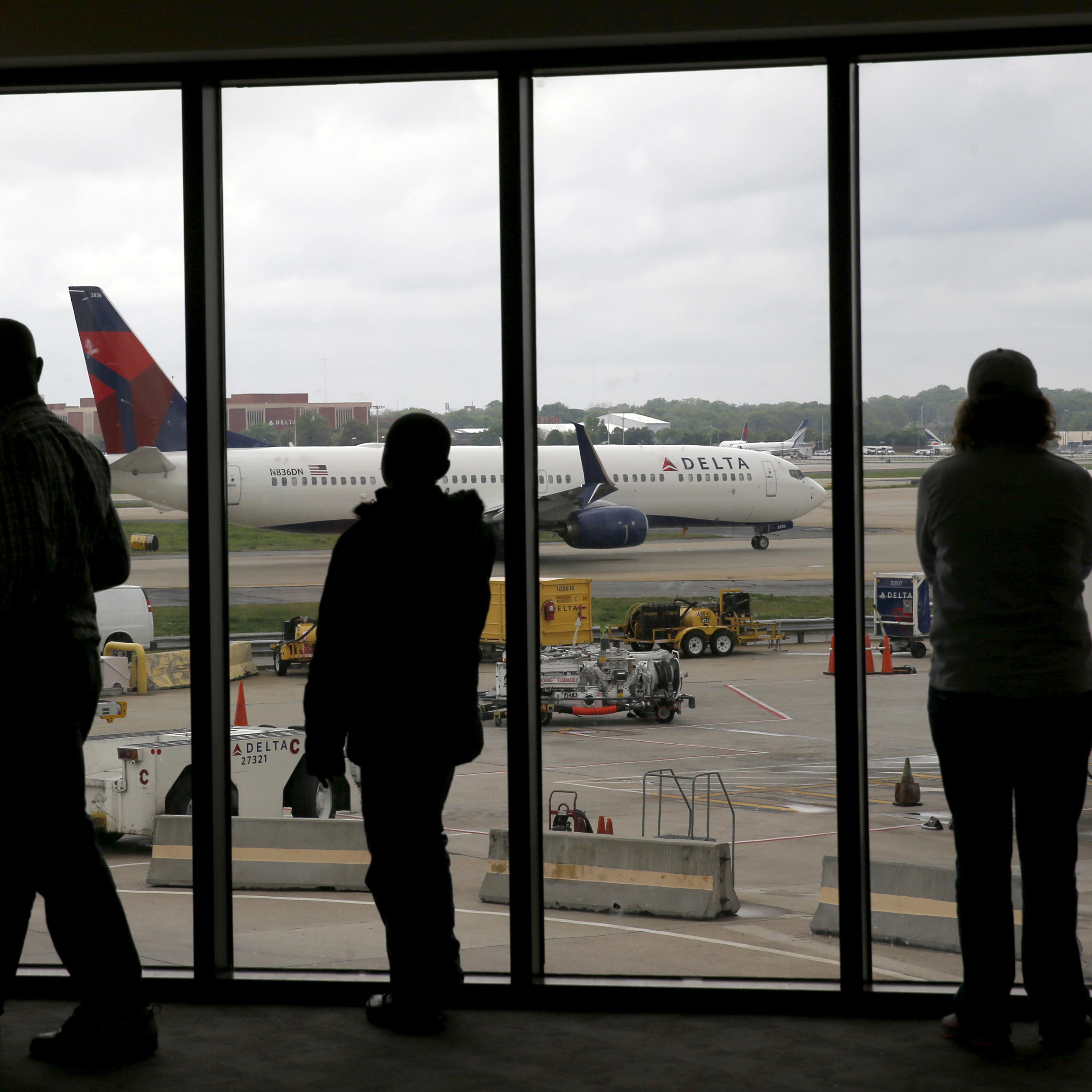 Delta Airlines has today announced that nearly 250 more flights are to be scrapped following a power outage in Atlanta early Monday morning (file photo)