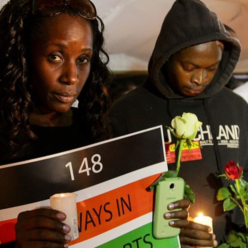 Kenyans attend a candle lit vigil late Tuesday at Uhuru park in capital Nairobi in memory of the people killed in last week's deadly attack on northern Kenya's Garissa University College, on April 7, 2015.