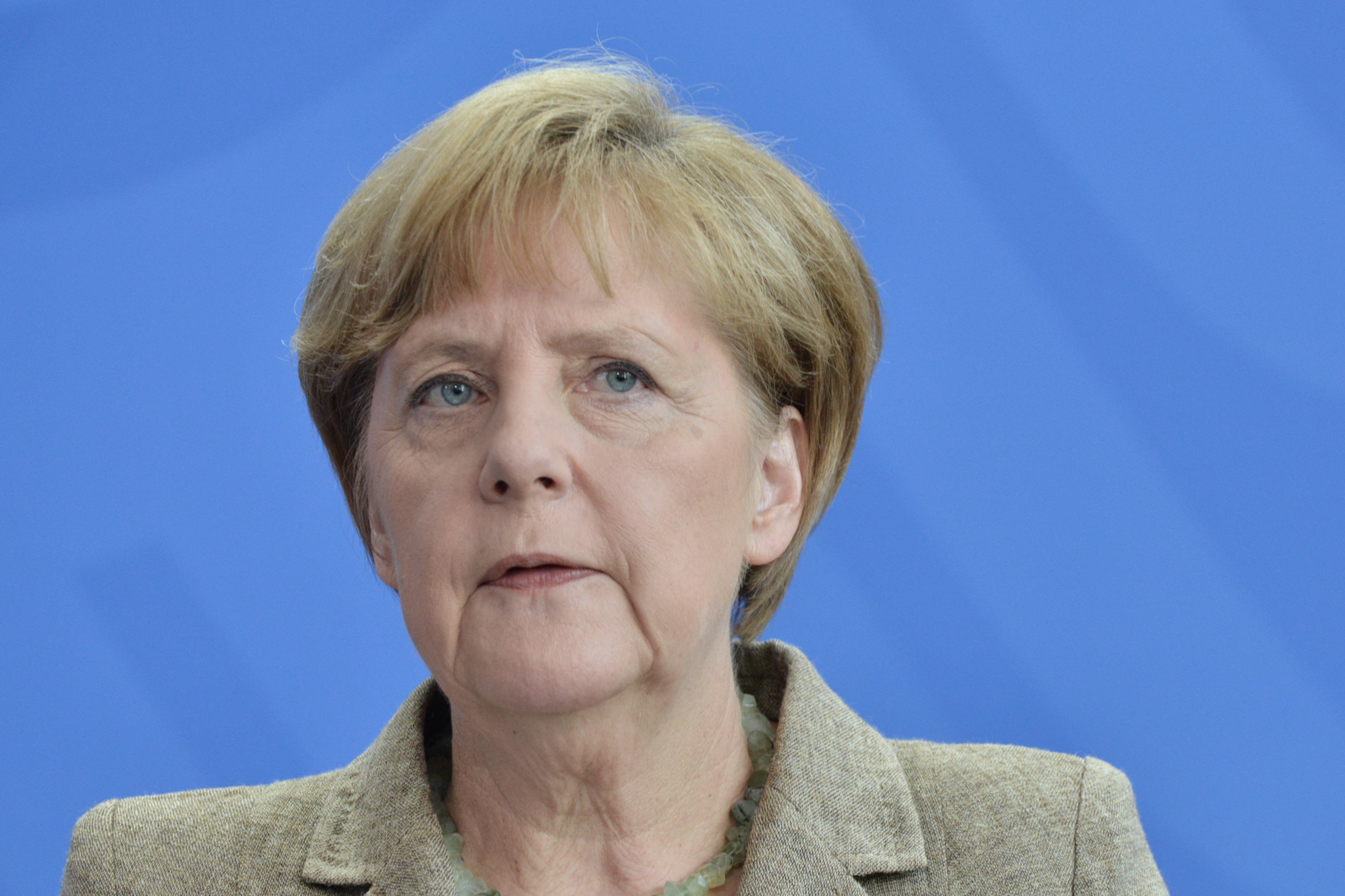 German Federal Chancellor Merkel receives the Prime Minister of Moldova, Leanca, at the Chancellery in Berlin, Germany on July 10, 2014.