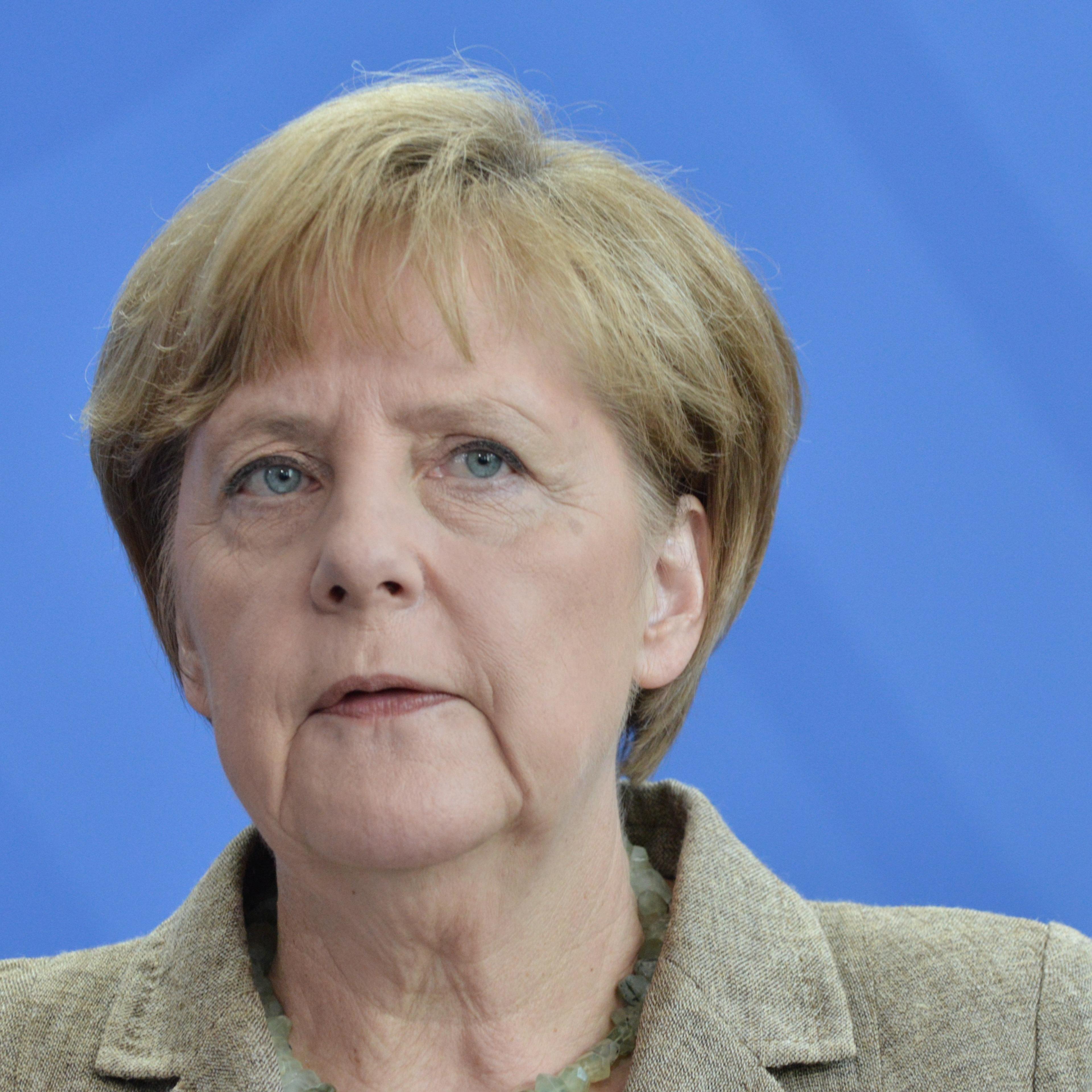 German Federal Chancellor Merkel receives the Prime Minister of Moldova, Leanca, at the Chancellery in Berlin, Germany on July 10, 2014.