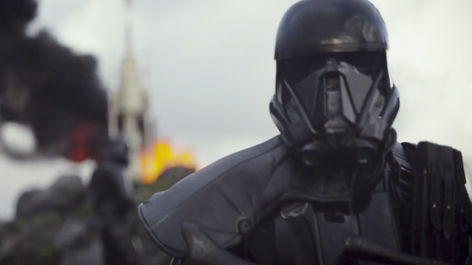 A screenshot from the new trailer for "Rogue One: A Star Wars Story."