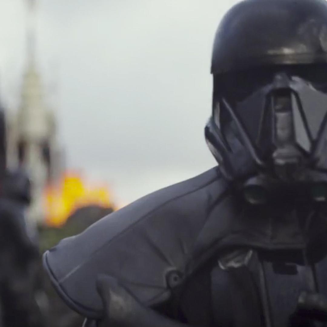 A screenshot from the new trailer for "Rogue One: A Star Wars Story."