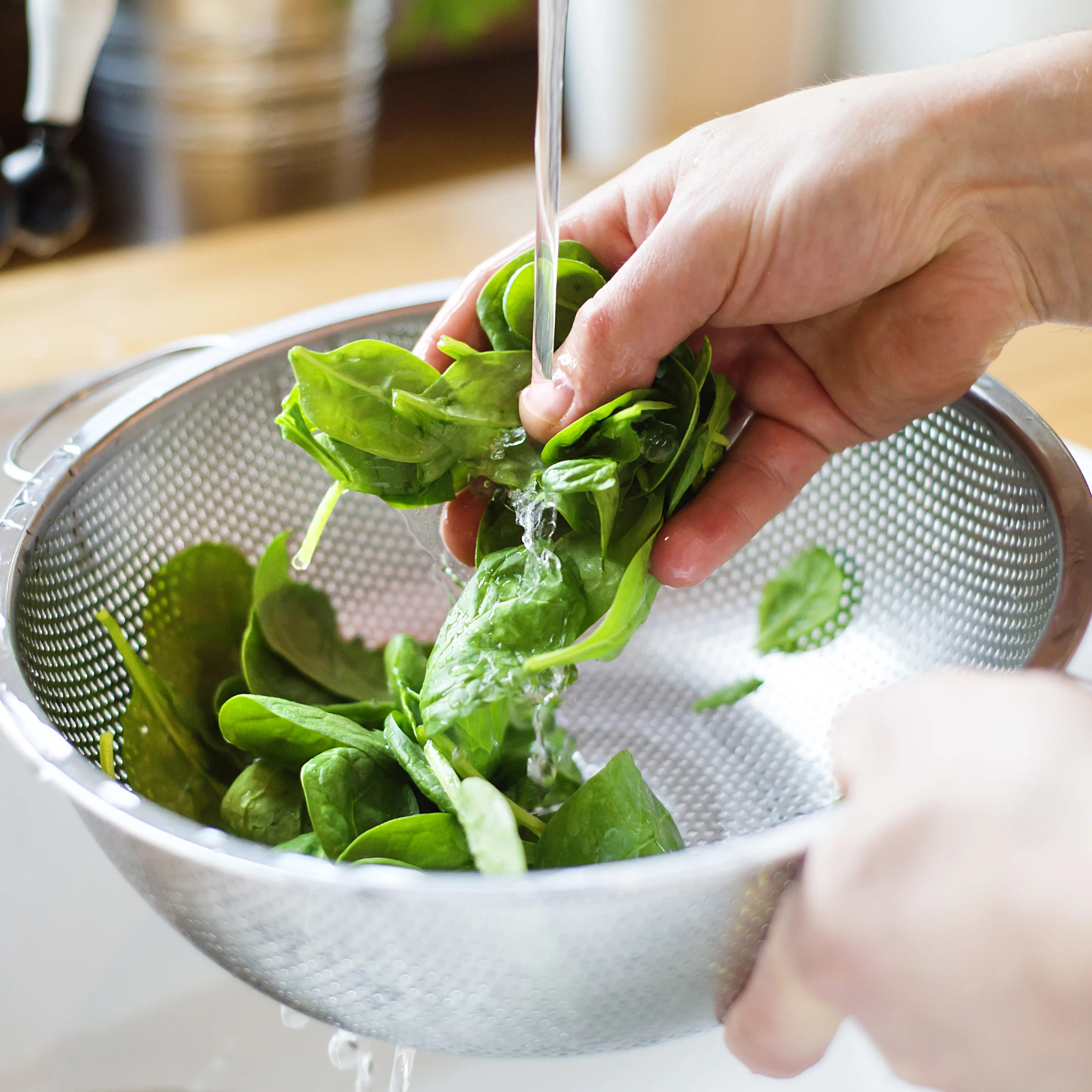 Washing Salad Leaves