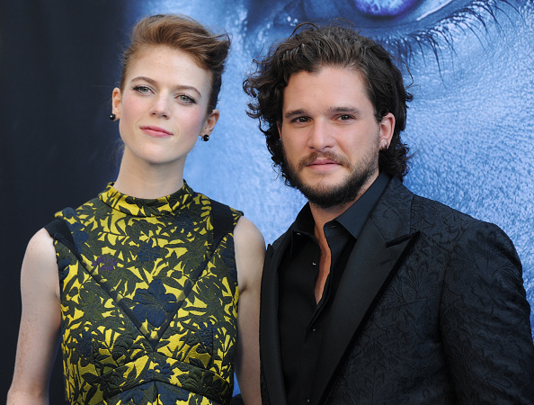 Kit Harington and Rose Leslie arrive at the premiere of HBO's 'Game Of Thrones' Season 7 at Walt Disney Concert Hall on July 12, 2017 in Los Angeles, California.