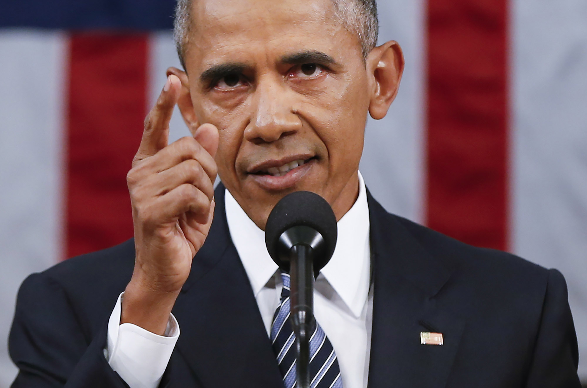 President Barack Obama delivers his State of the Union address before a joint session of Congress on Capitol Hill in Washington, D.C., on Jan. 12, 2016.