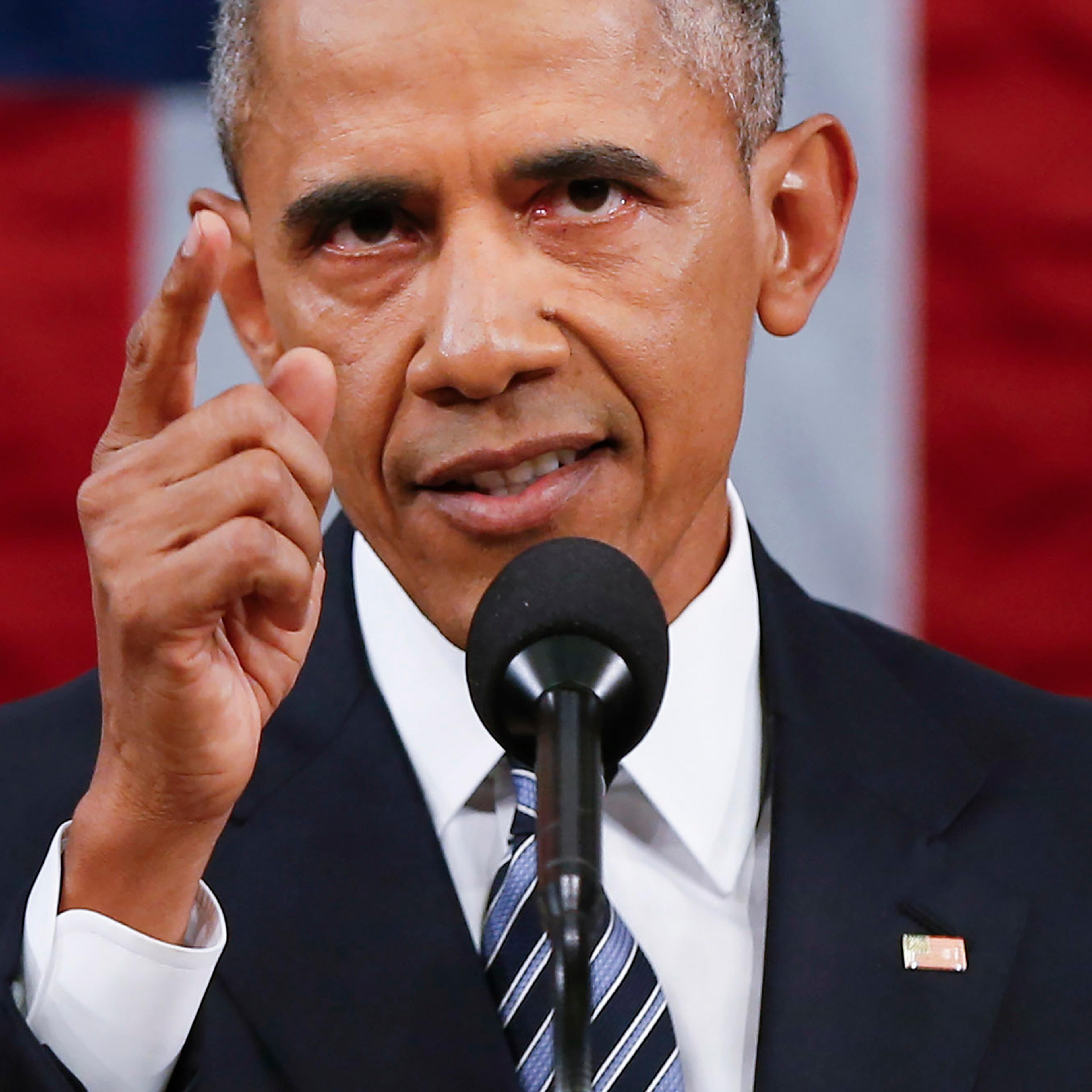 President Barack Obama delivers his State of the Union address before a joint session of Congress on Capitol Hill in Washington, D.C., on Jan. 12, 2016.