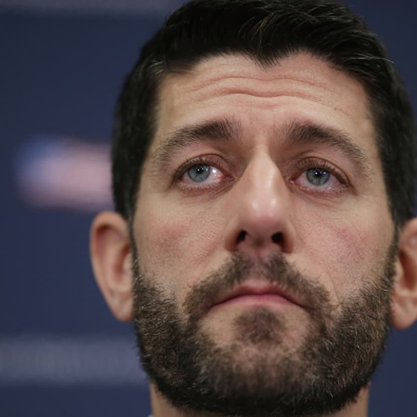 Speaker of the House Paul Ryan talks to reporters following the weekly House GOP Conference meeting at the U.S. Capitol December 16, 2015 in Washington, DC.