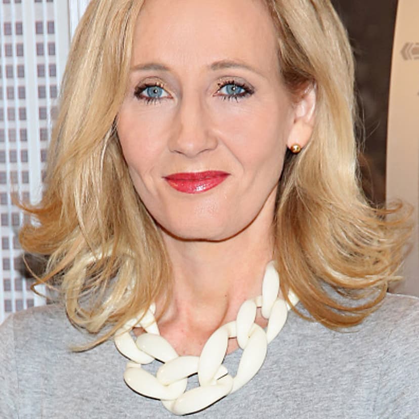 J.K. Rowling at the U.S. launch of her non-profit organization Lumos at The Empire State Building in New York City on April 9, 2015.