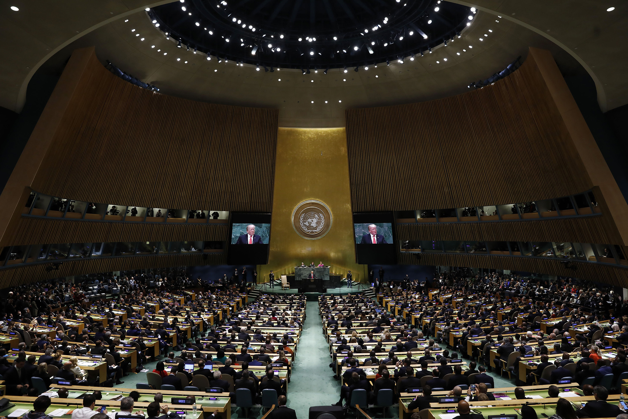 President Donald Trump gives his second annual speech to the U.N. on Sept. 25