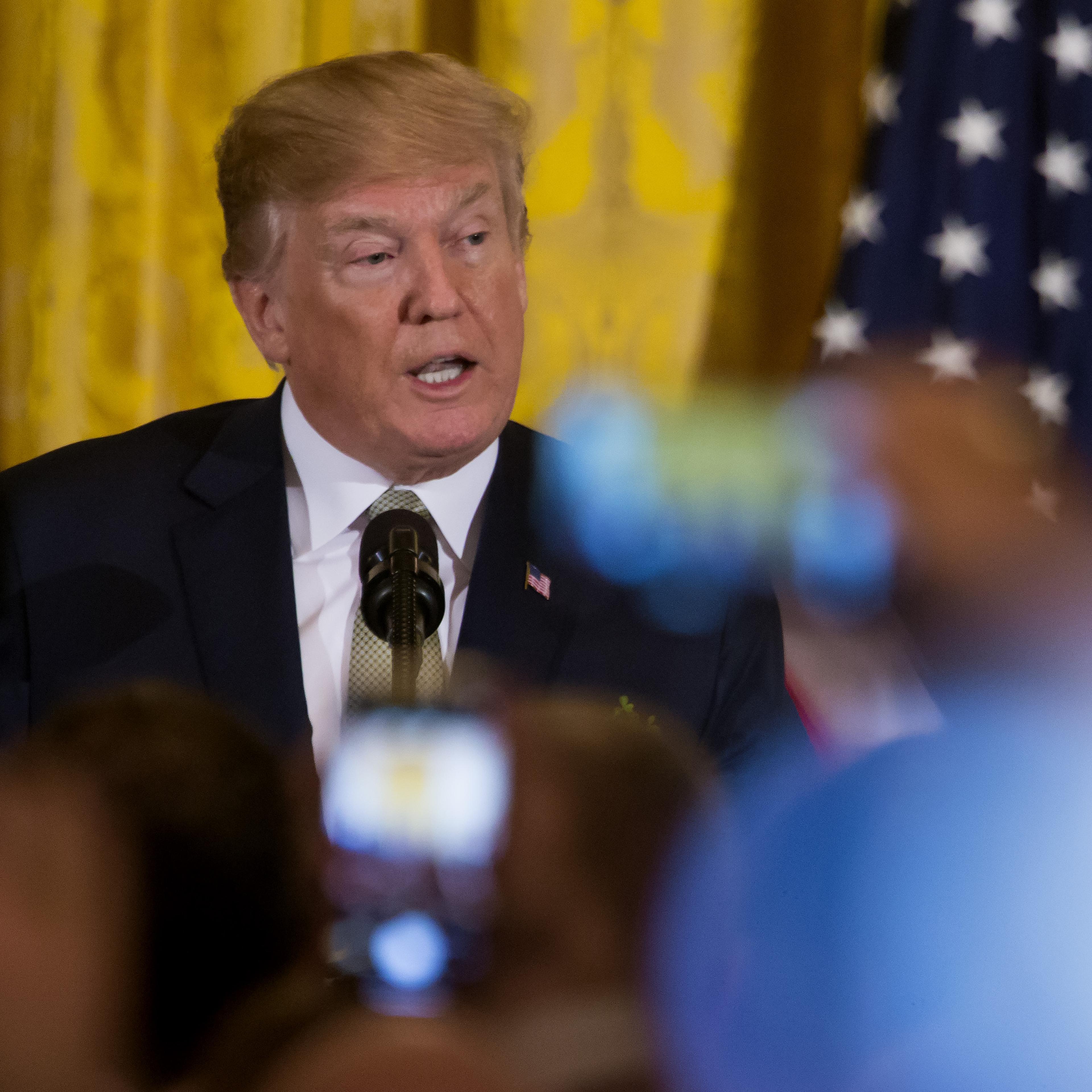 President Trump Delivers Remarks At The Shamrock Bowl Presentation By Prime Minister Varadkar