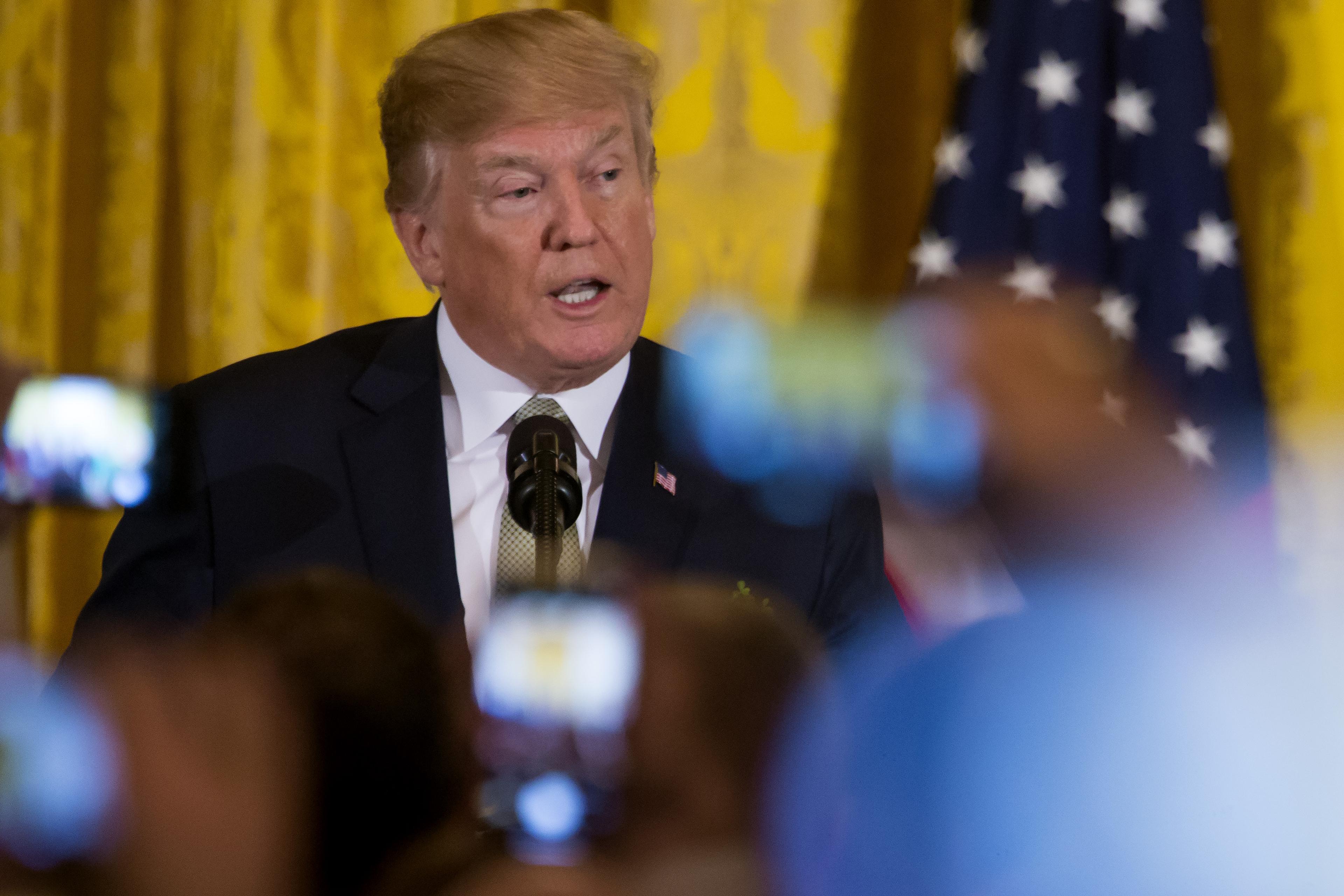 President Trump Delivers Remarks At The Shamrock Bowl Presentation By Prime Minister Varadkar