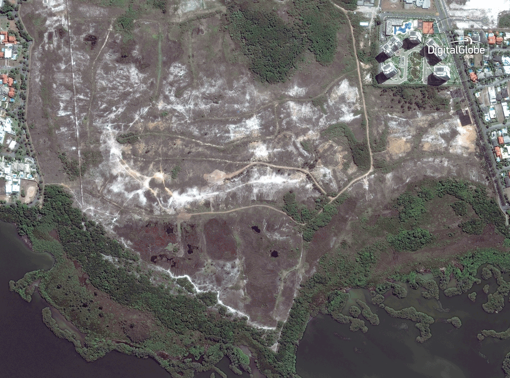 A golf course built for the Olympics in Rio, Brazil, from March 2012 to Feb. 2016.
