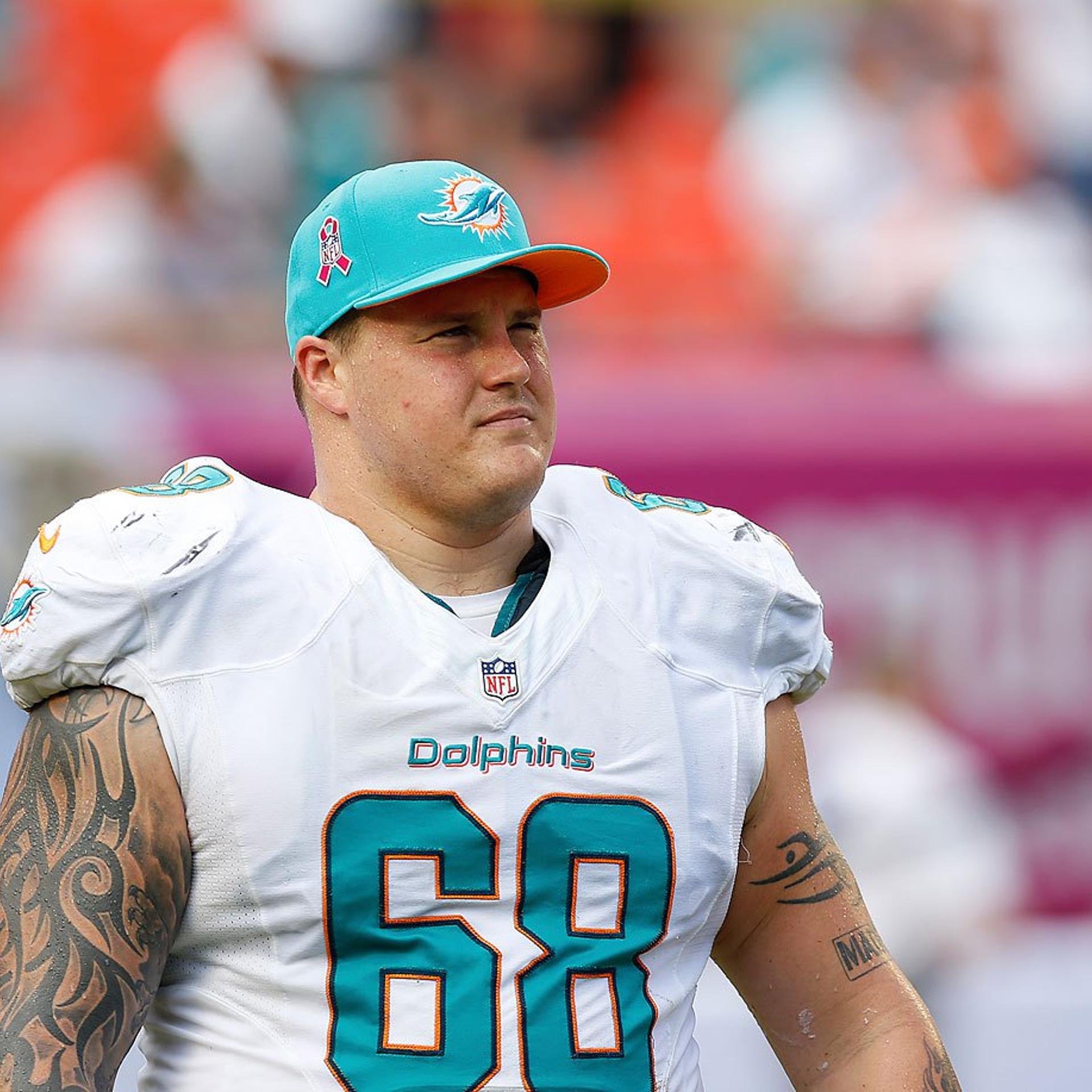 Miami Dolphins left guard Richie Incognito looks on during a game, October 6, 2013 in Miami Gardens. Incognito was accused of bullying teammate Jonathan Martin with threats and racial epithets.