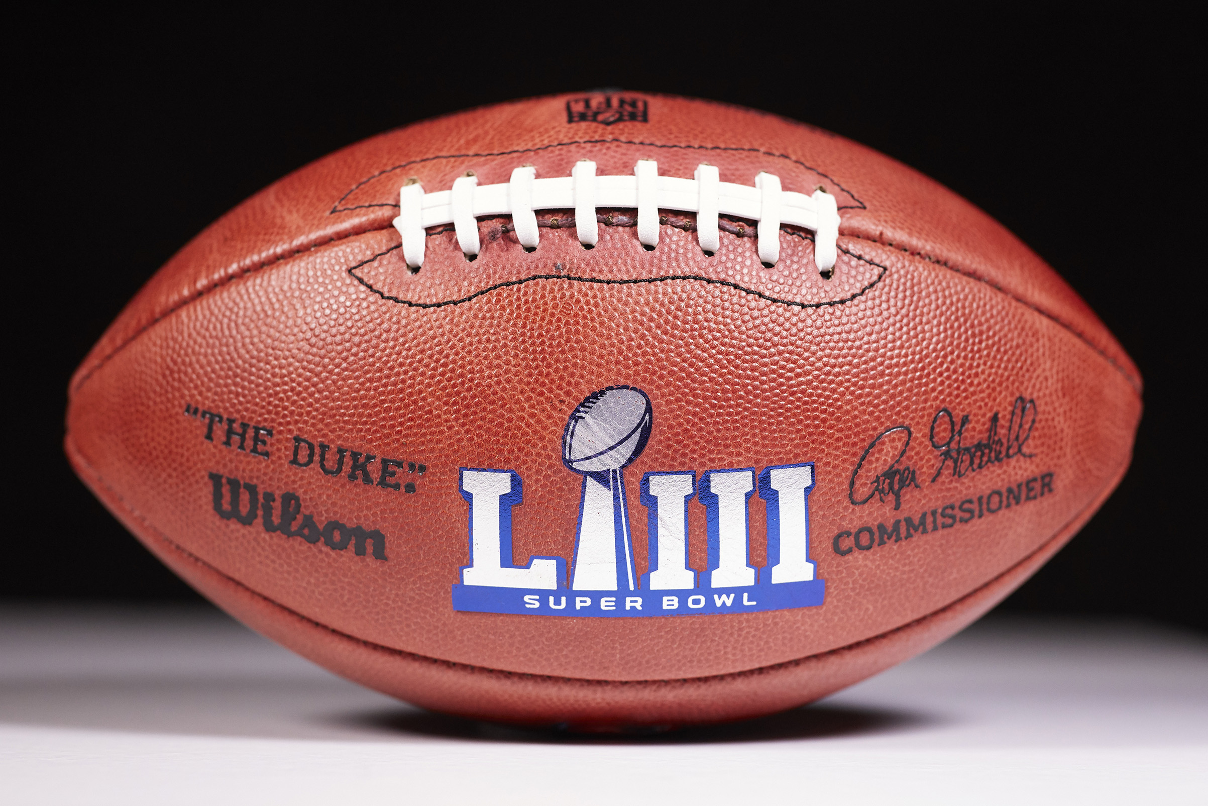 An official ball for the NFL Super Bowl LIII