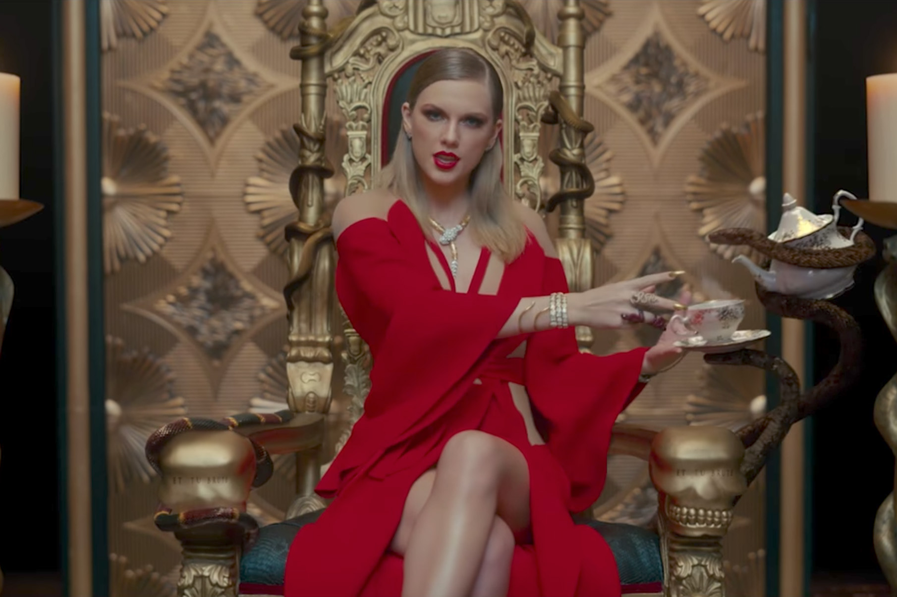 look what you made me do red dress Taylor Swift Look What You Made Me Do Music Video References