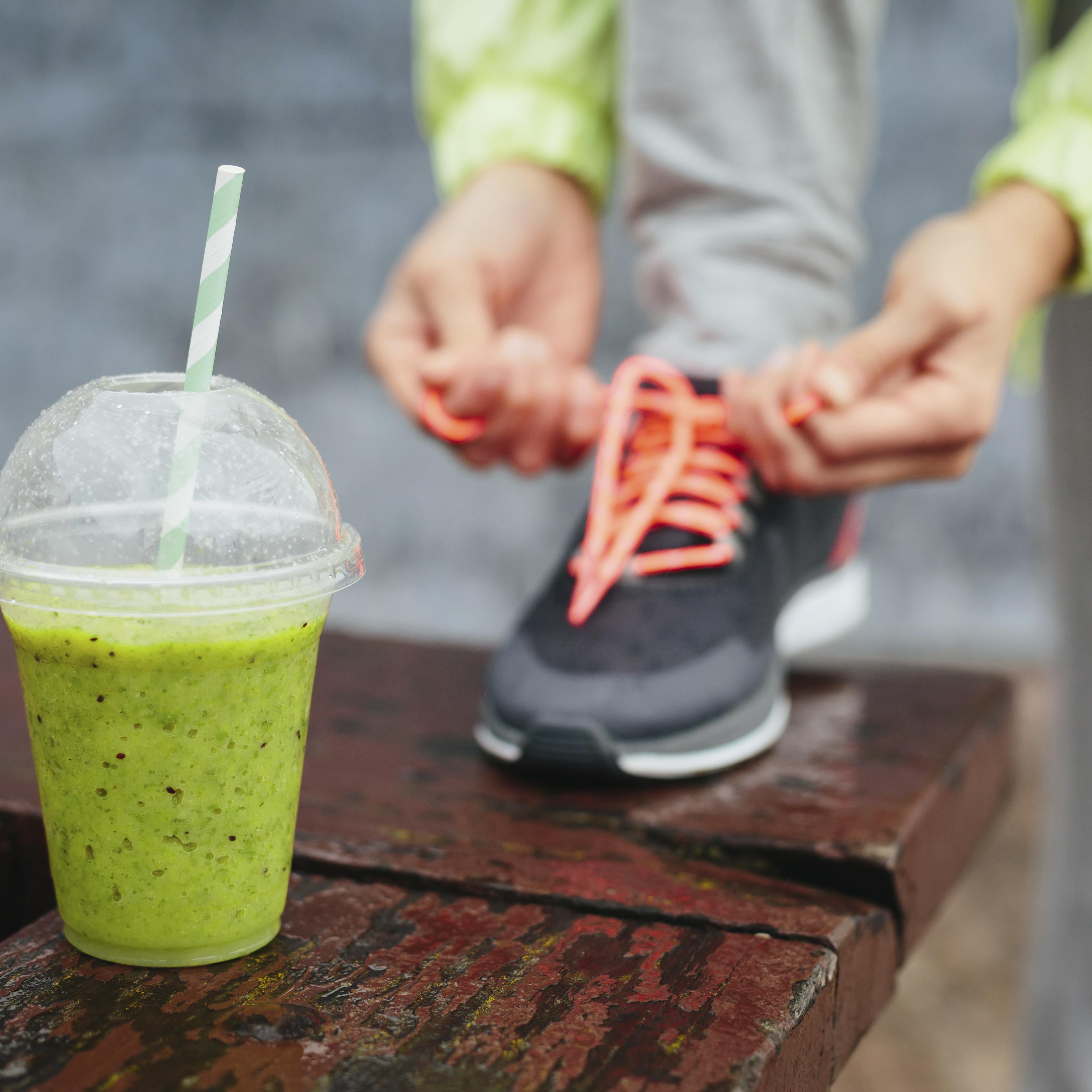 exercise-running-shoes-smoothie