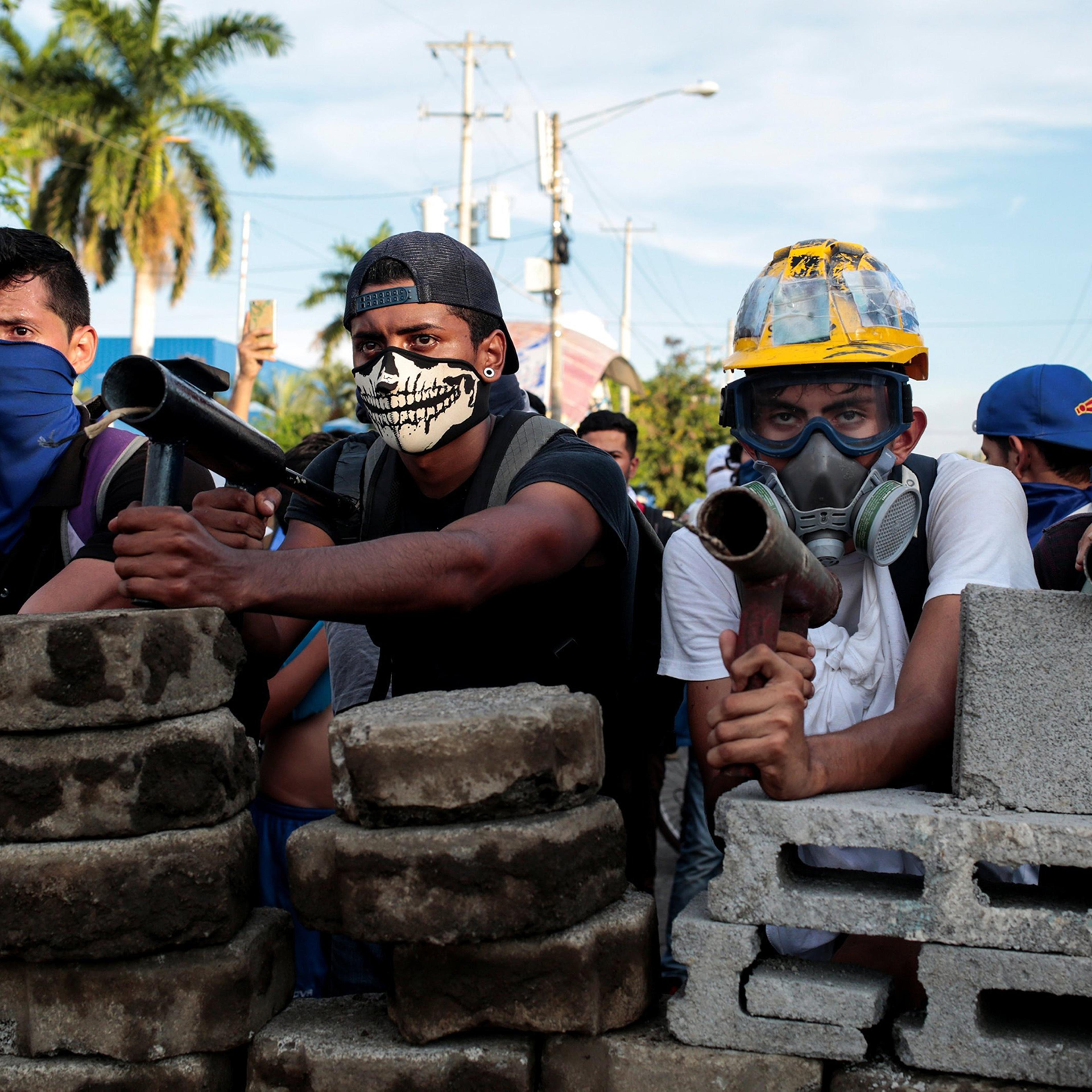 Demonstrators Nicaragua Antigovernment Protest