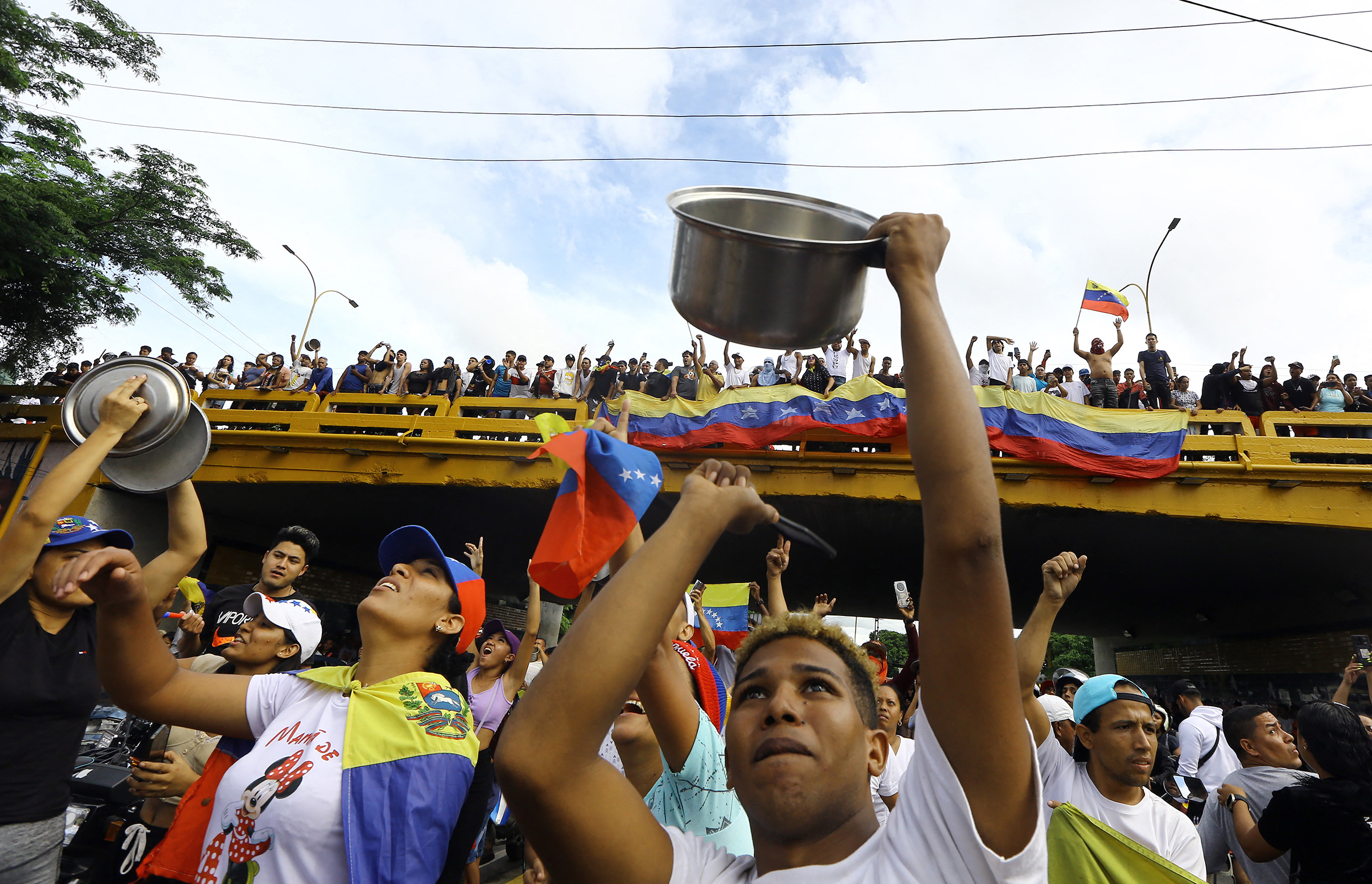 Venezuelans protest against President Nicolas Maduro's government in Valencia, Carabobo state, Venezuela on July 29, 2024, a day after the Venezuelan presidential election.