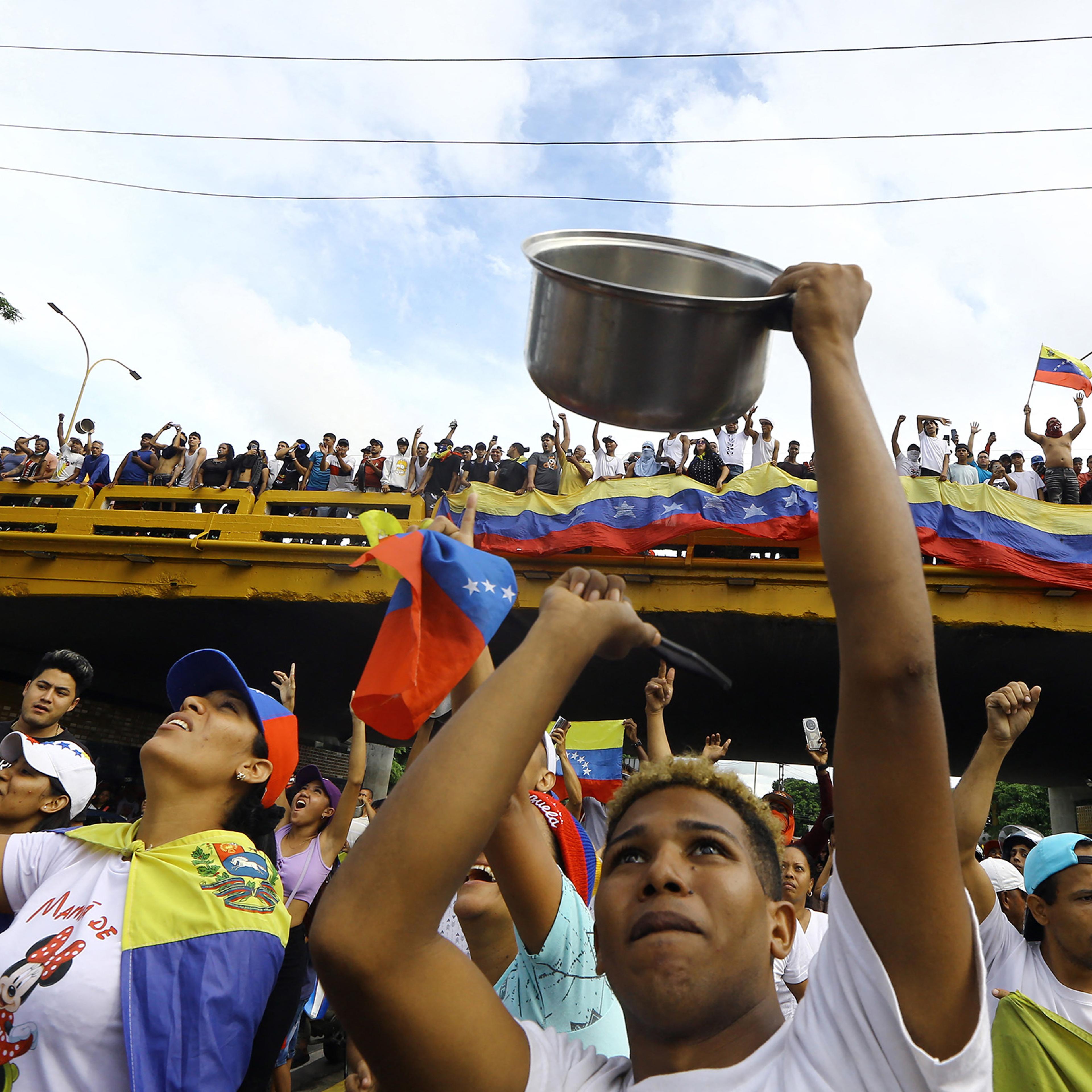 Venezuelans protest against President Nicolas Maduro's government in Valencia, Carabobo state, Venezuela on July 29, 2024, a day after the Venezuelan presidential election.