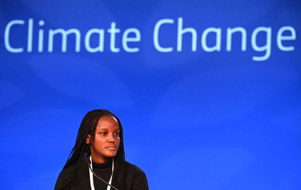 Climate activist Vanessa Nakate attends the 2021 COP26 climate summit in Glasgow.