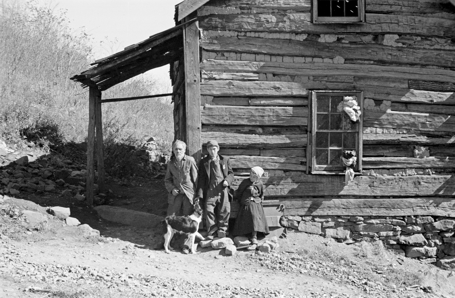 Fennel Corbin and two of his grandchildren, Shenandoah National Park, October 1935