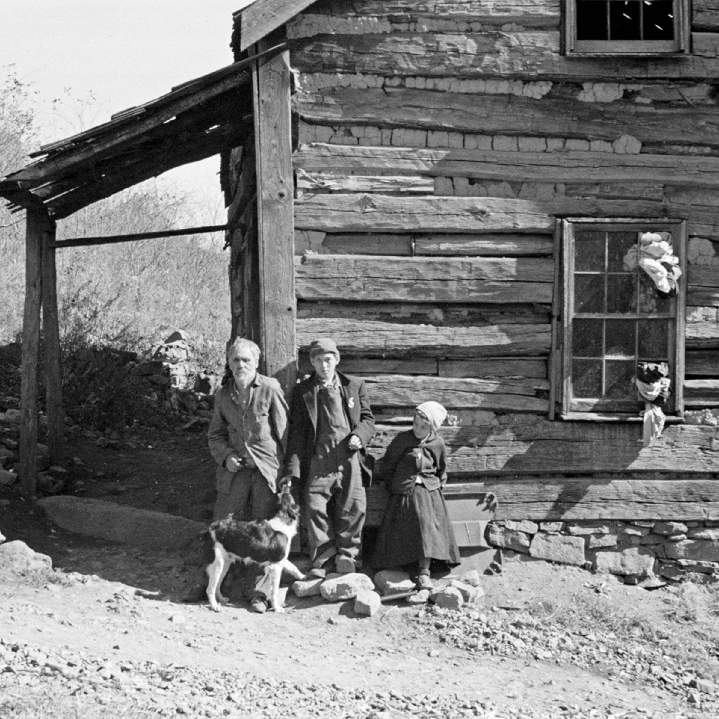 Fennel Corbin and two of his grandchildren, Shenandoah National Park, October 1935