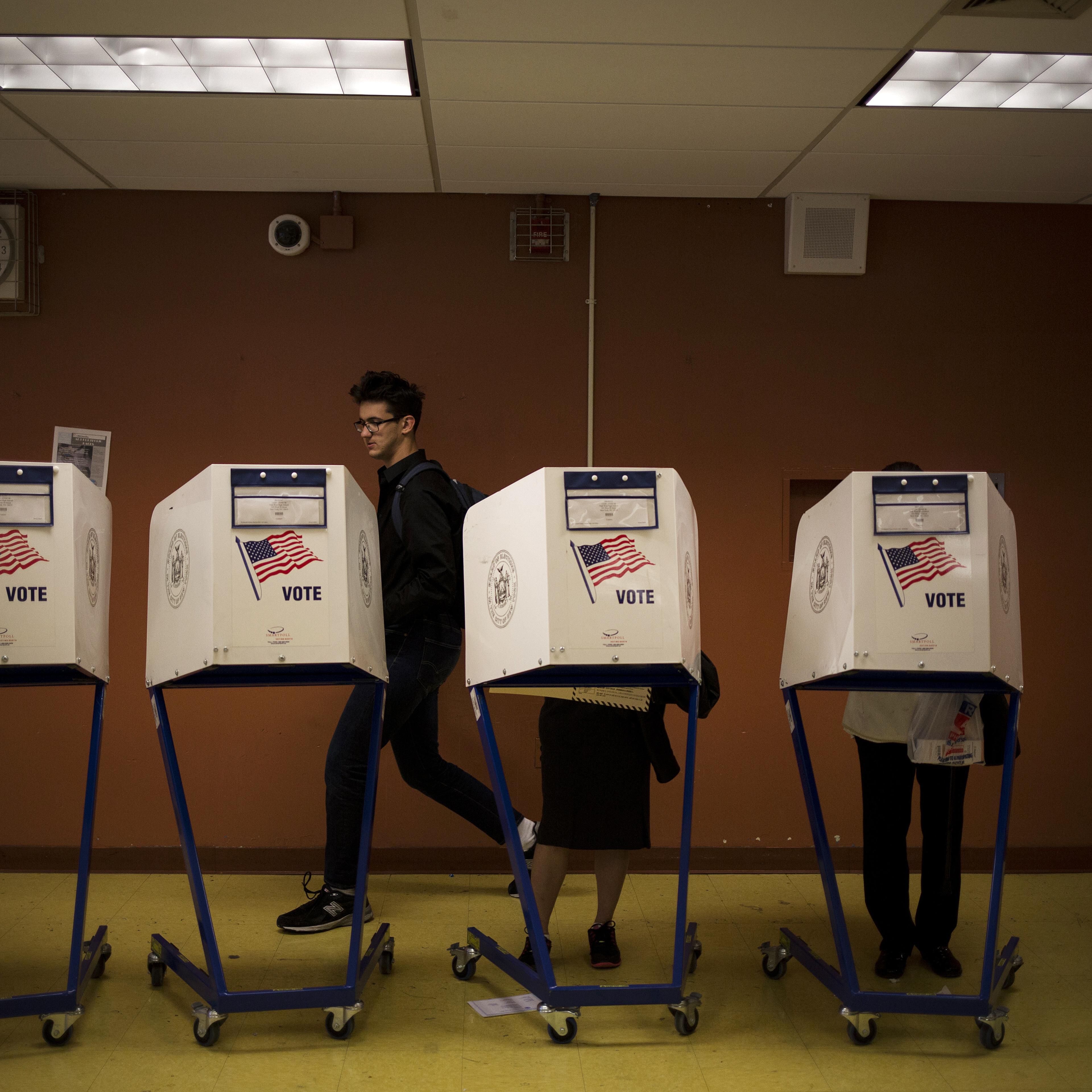Voters Cast Ballots In The New York Presidential Primary Election