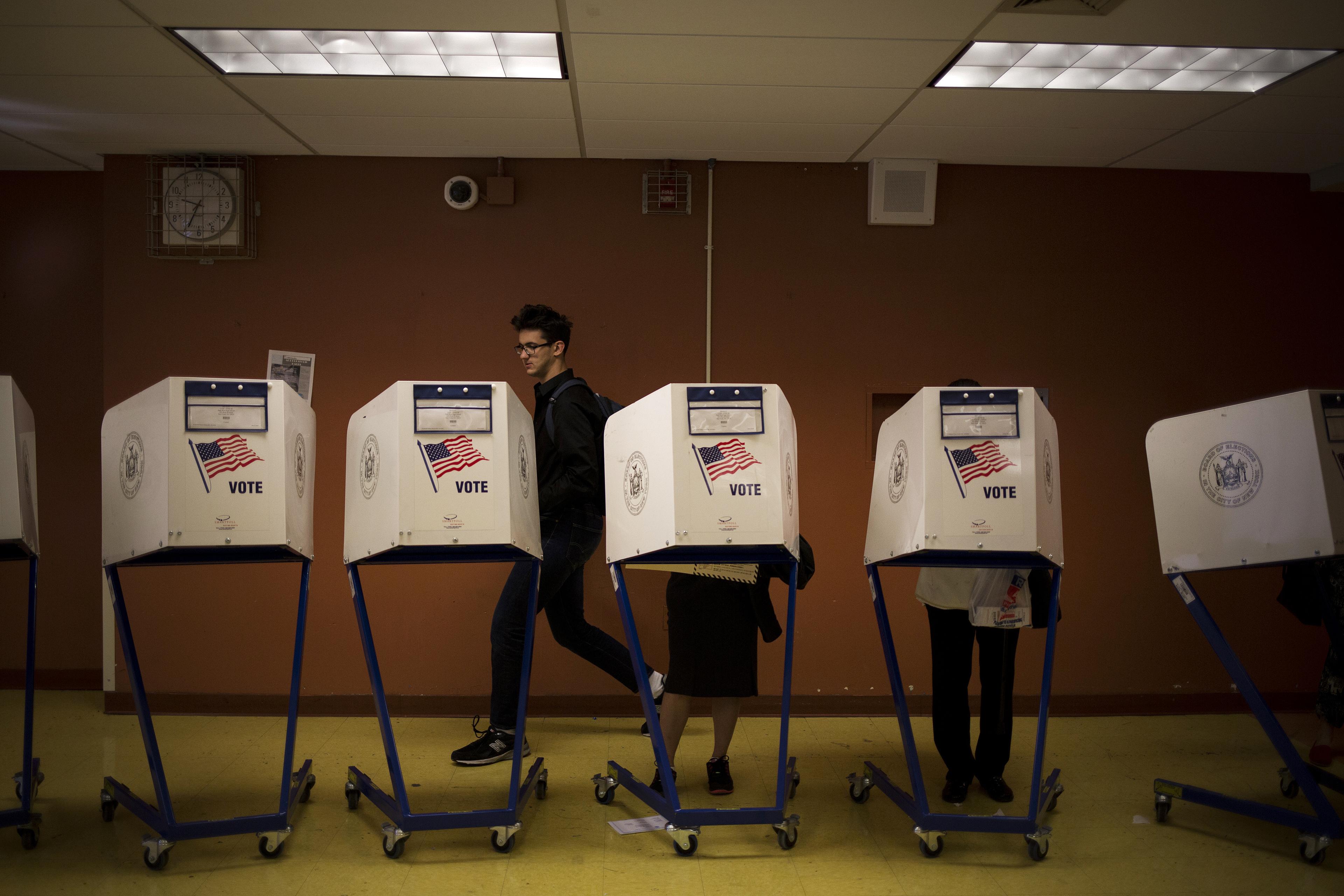 Voters Cast Ballots In The New York Presidential Primary Election