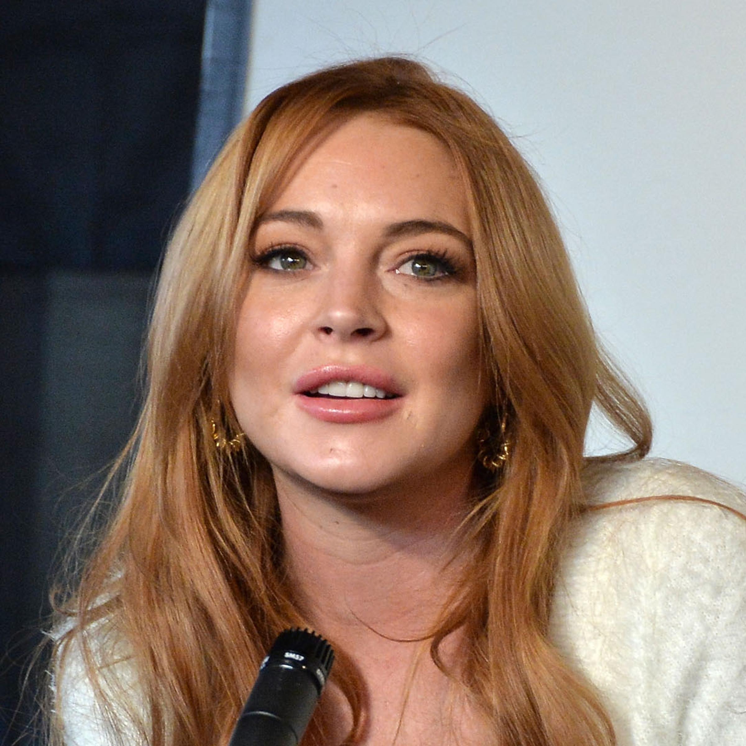 Actress Lindsay Lohan speaks at a press conference on Jan. 20, 2014 in Park City, Utah.