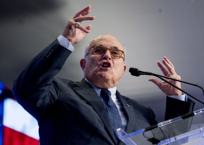 In this May 5, 2018, file photo, Rudy Giuliani, an attorney for President Donald Trump, speaks in Washington. 