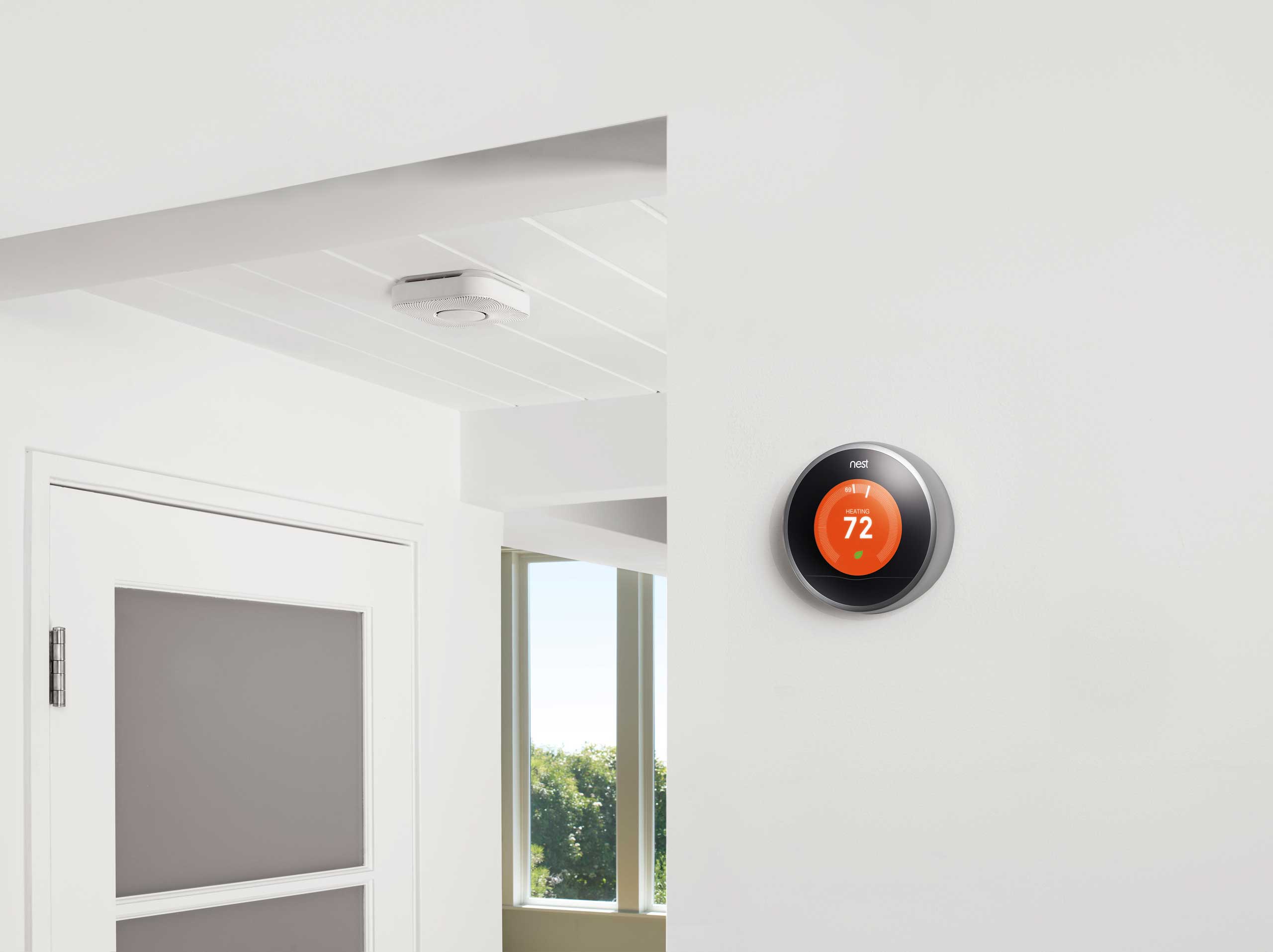 Nest  Acquired by Google in Jan. 2014, Nest Labs wants to turn your home into a smart device. The home automation system includes Internet-connected smoke detectors and thermostats, which have screens and chic, round designs — a huge design boost for devices that haven't really changed in recent decades. 